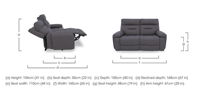 Cinemax 2 Seater Fabric Power Recliner Sofa with Power Headrests and Media Arms in  on Furniture Village