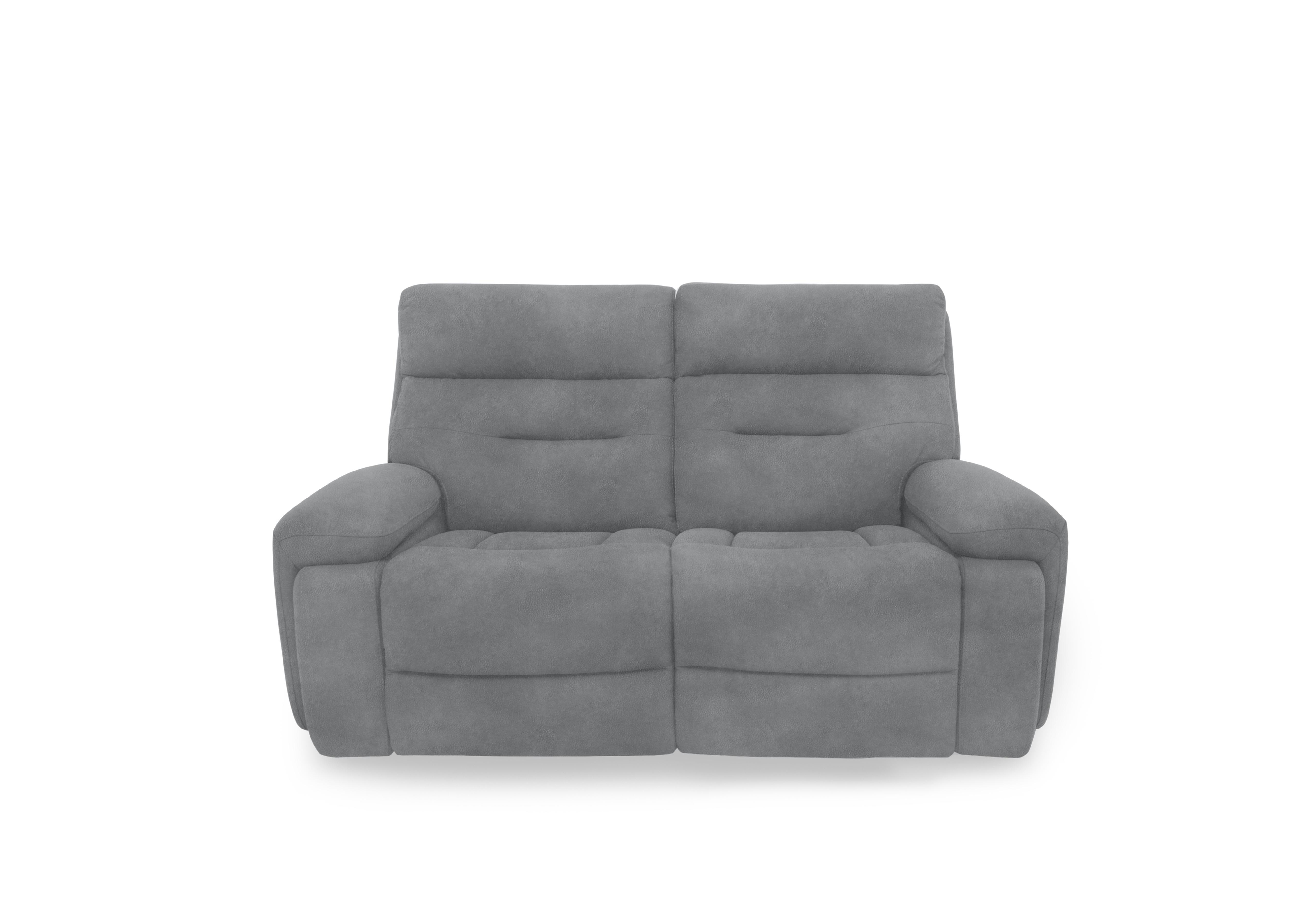 Cinemax 2 Seater Fabric Power Recliner Sofa with Power Headrests and Media Arms in Nv-0107 Nappe Velvet Grey on Furniture Village