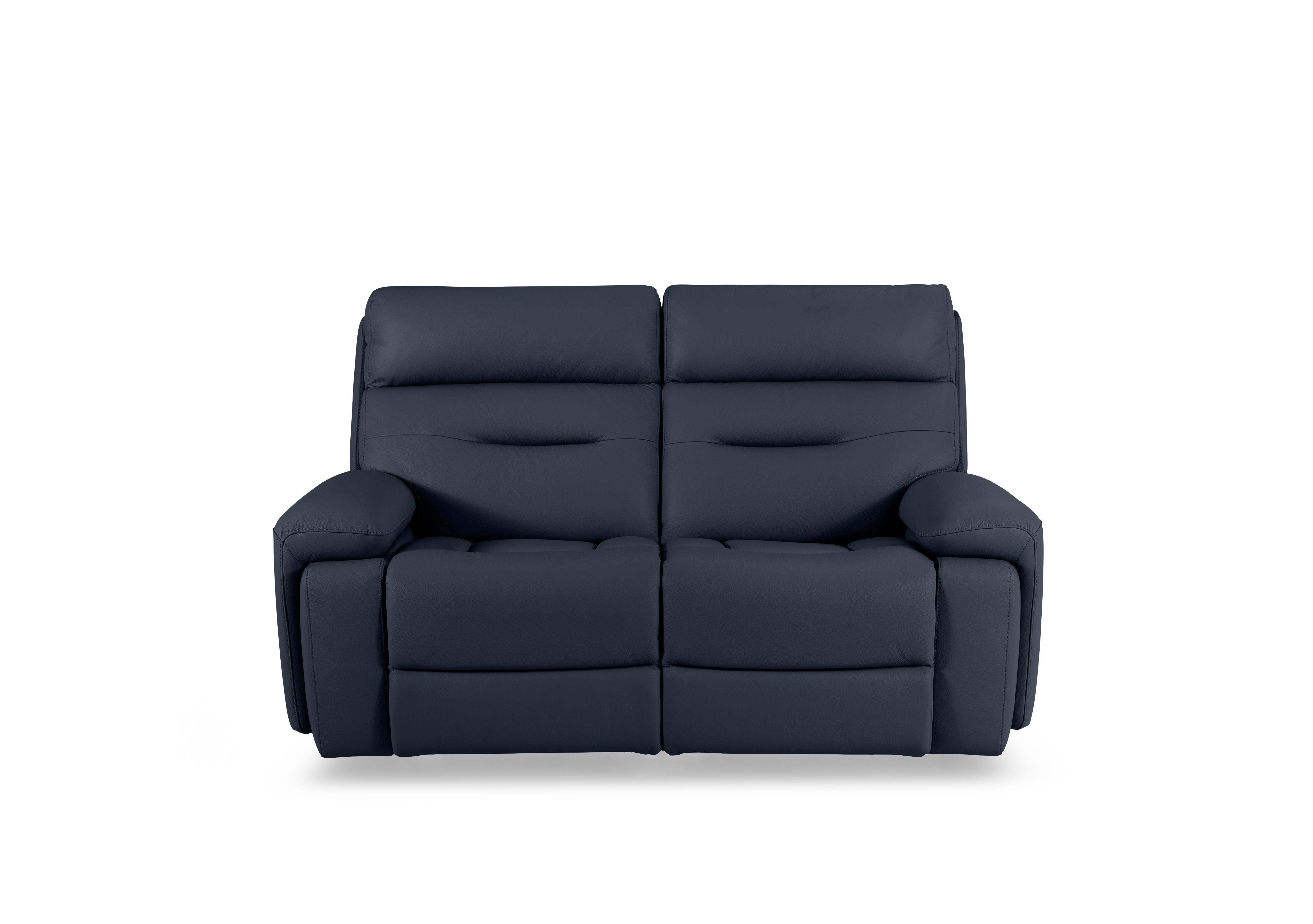 Cinemax 2 Seater Leather Power Recliner Sofa with Power Headrests and Media Arms in La-4828 Natural Milled Navy on Furniture Village