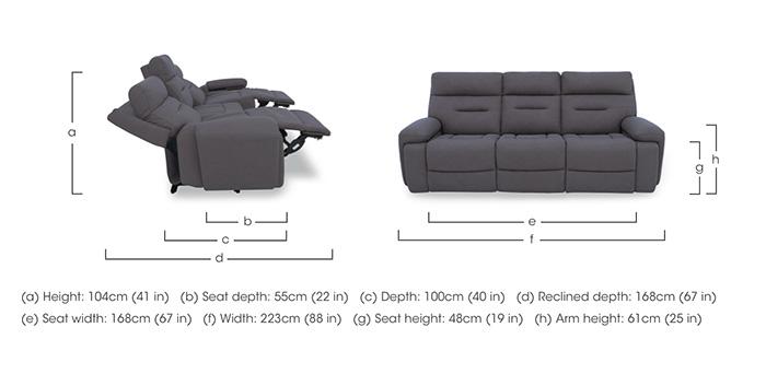 Cinemax 3 Seater Fabric Power Recliner Sofa with Power Headrests and Media Arms in  on Furniture Village