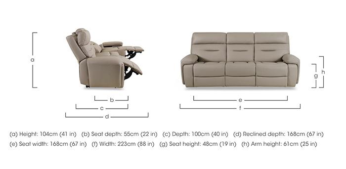 Cinemax 3 Seater Leather Power Recliner Sofa with Power Headrests and Media Arms in  on Furniture Village