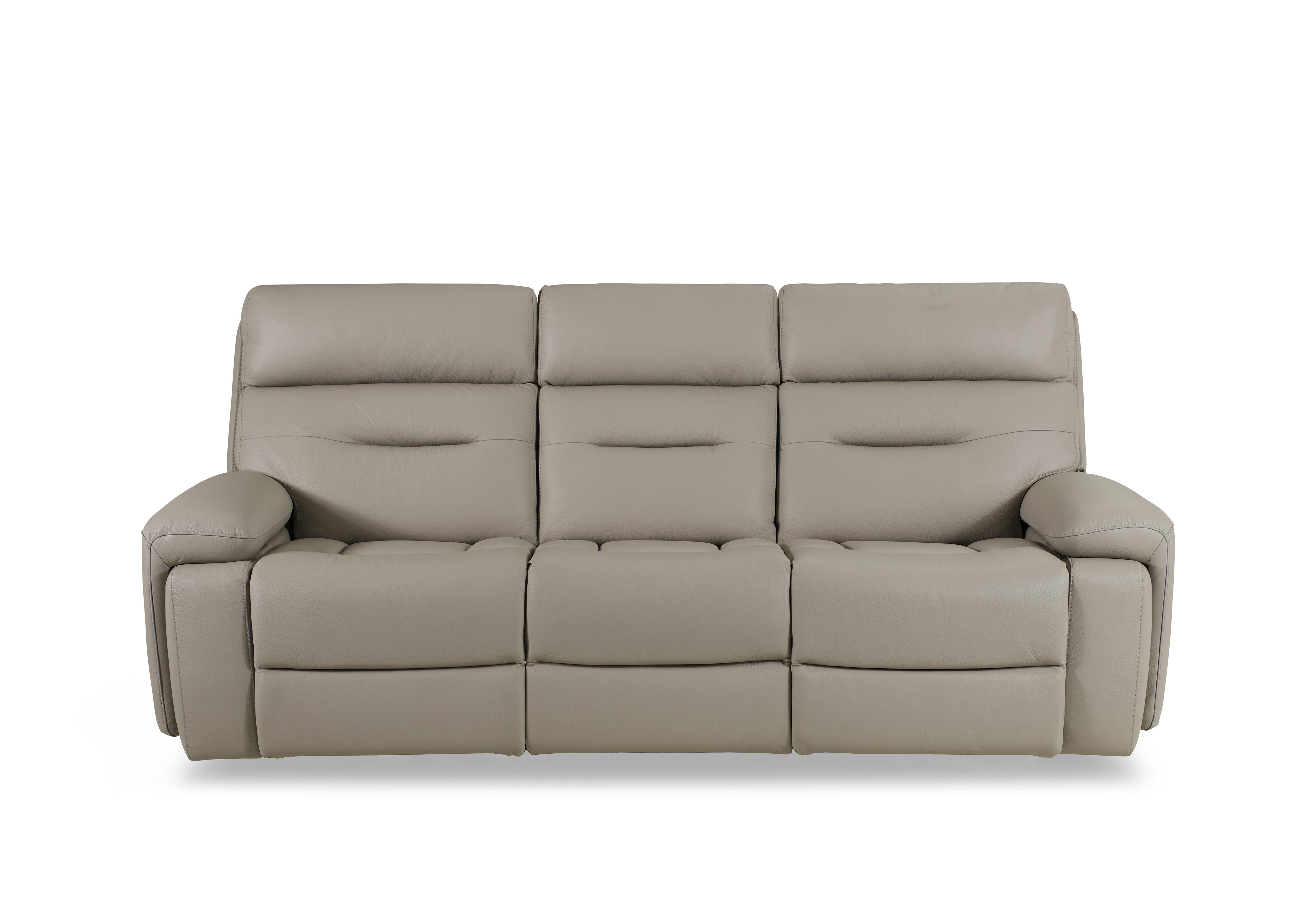 Cinemax 3 Seater Leather Power Recliner Sofa with Power Headrests and Media Arms in Le-9317 Alpha Grey Matte on Furniture Village