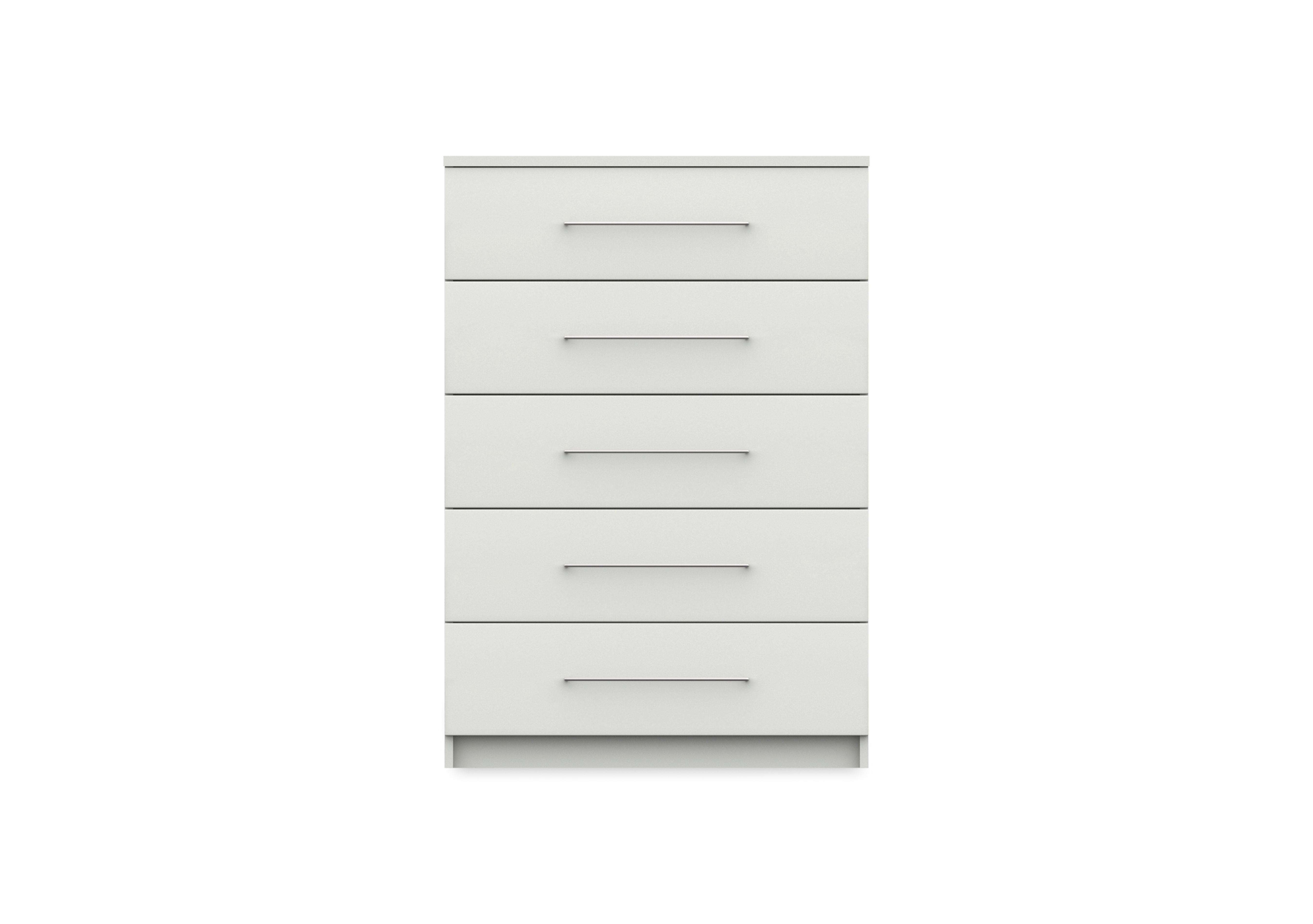 Castle 5 Drawer Chest in Frost White Gloss on Furniture Village