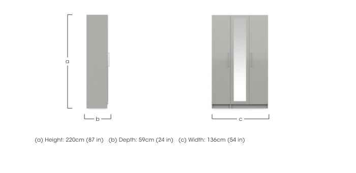 Castle 3 Door Hinged Tall Wardrobe with Centre Mirror Door in  on Furniture Village