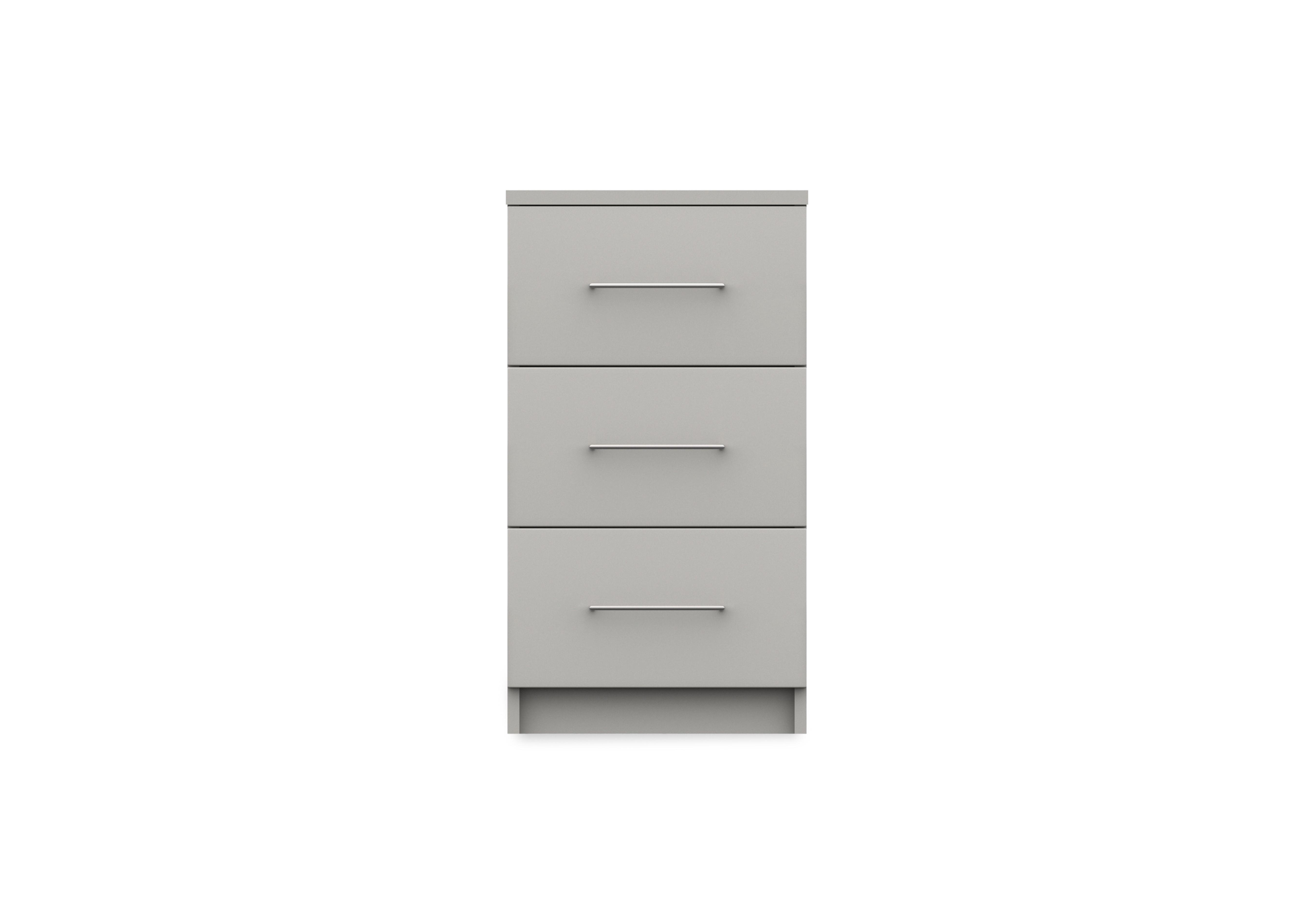 Castle 3 Drawer Bedside Cabinet in Grey Gloss on Furniture Village