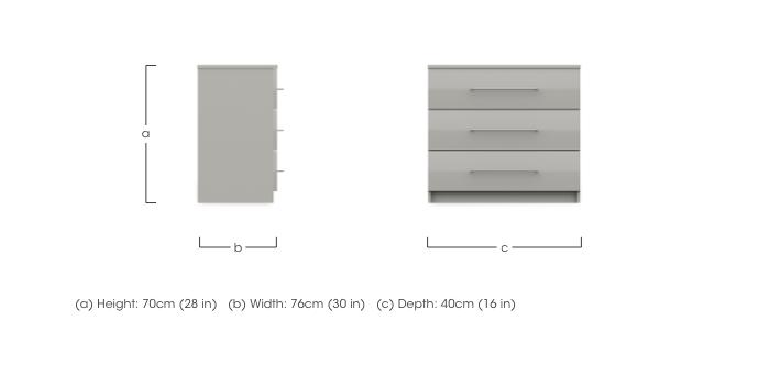Castle 3 Drawer Chest in  on Furniture Village
