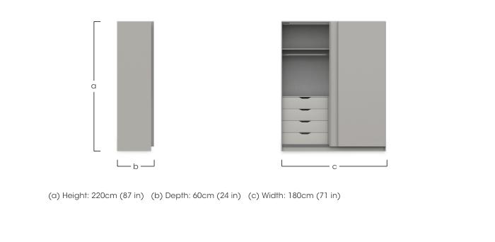 Castle 180cm 2 Door Sliding Wardrobe in  on Furniture Village
