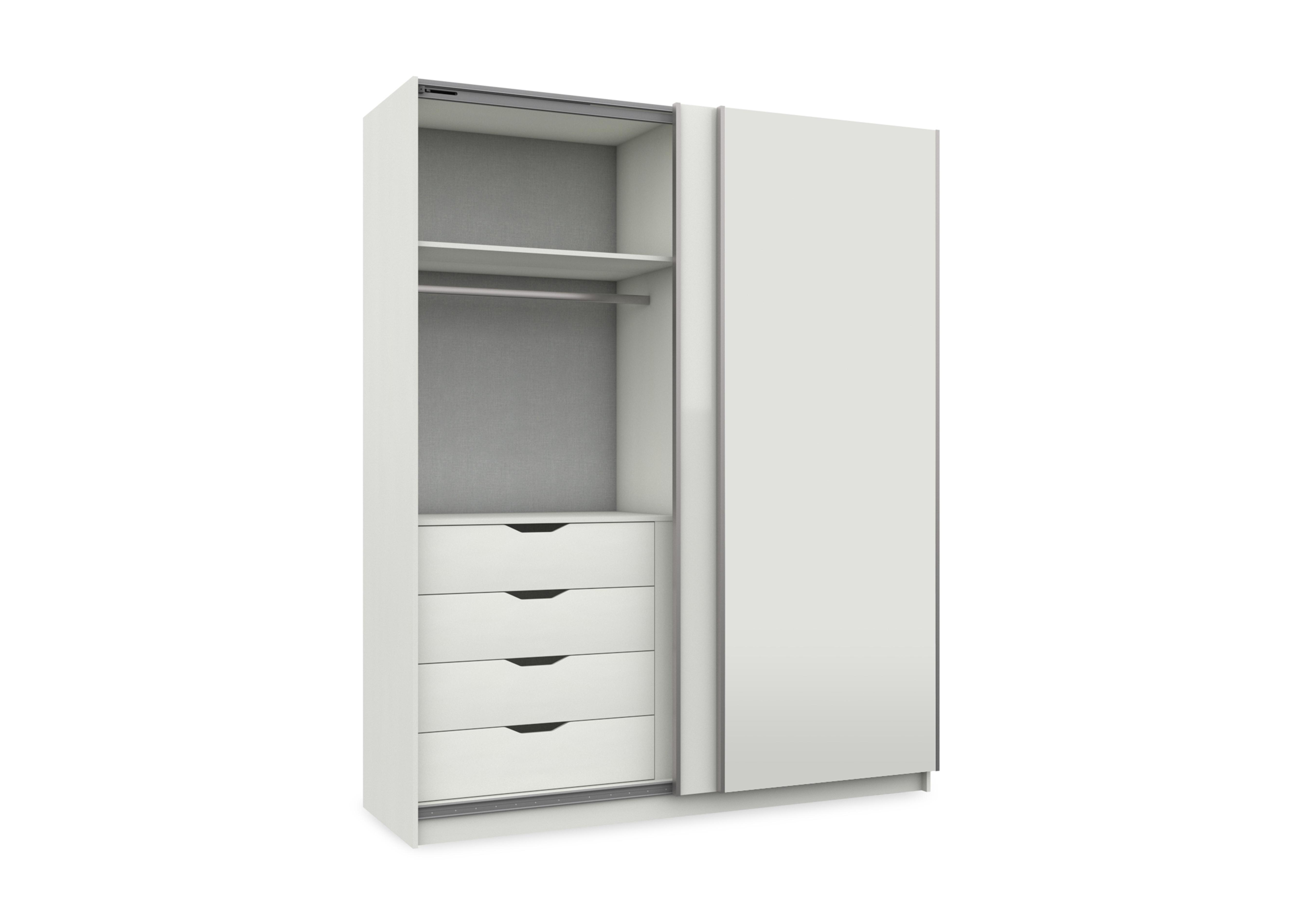 Castle 180cm 2 Door Sliding Wardrobe in Frost White Gloss on Furniture Village