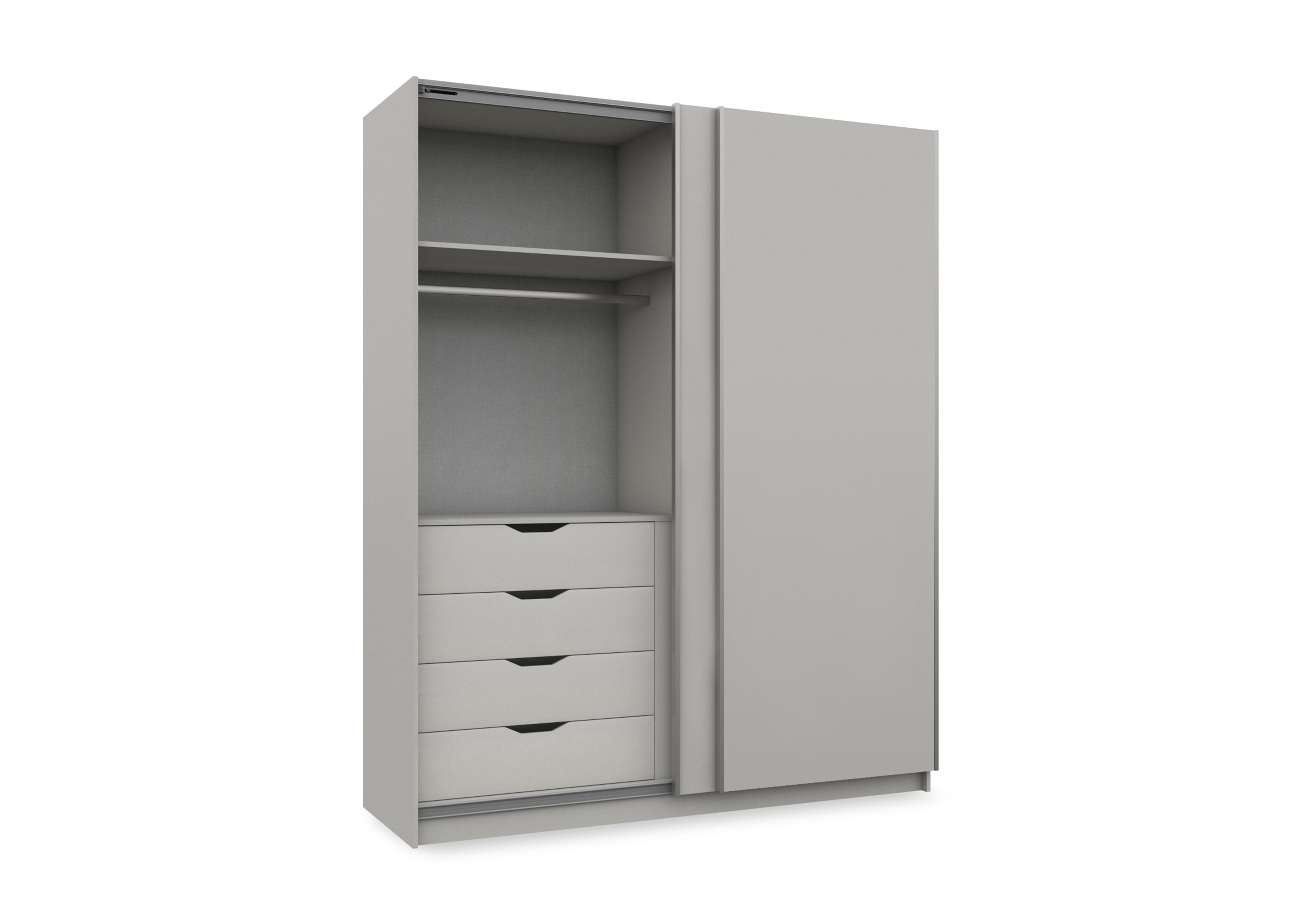 Castle 180cm 2 Door Sliding Wardrobe in Grey Gloss on Furniture Village