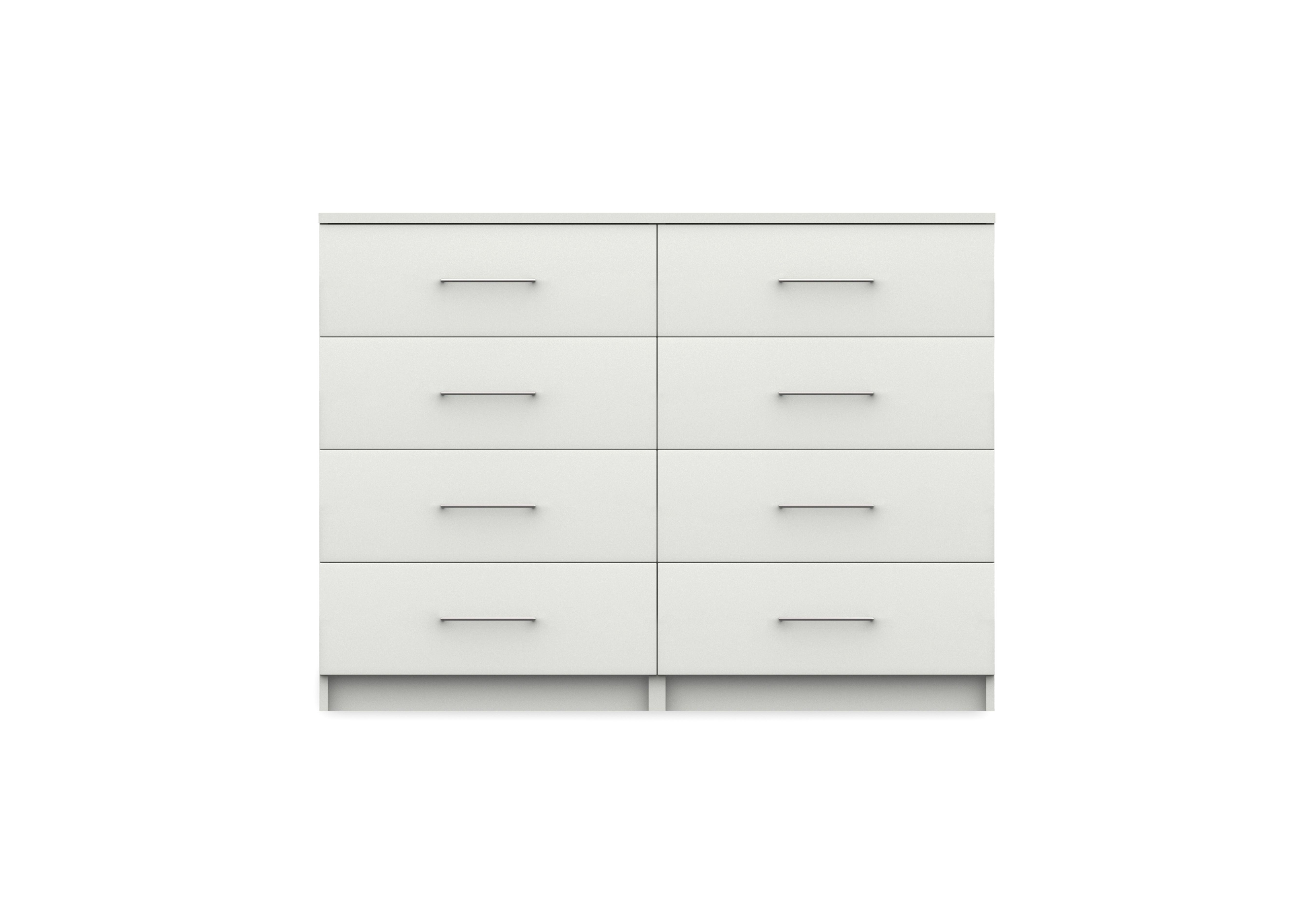 Castle 8 Drawer Chest in Frost White Gloss on Furniture Village