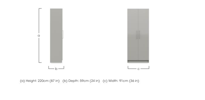 Castle 2 Door Hinged Tall Wardrobe in  on Furniture Village