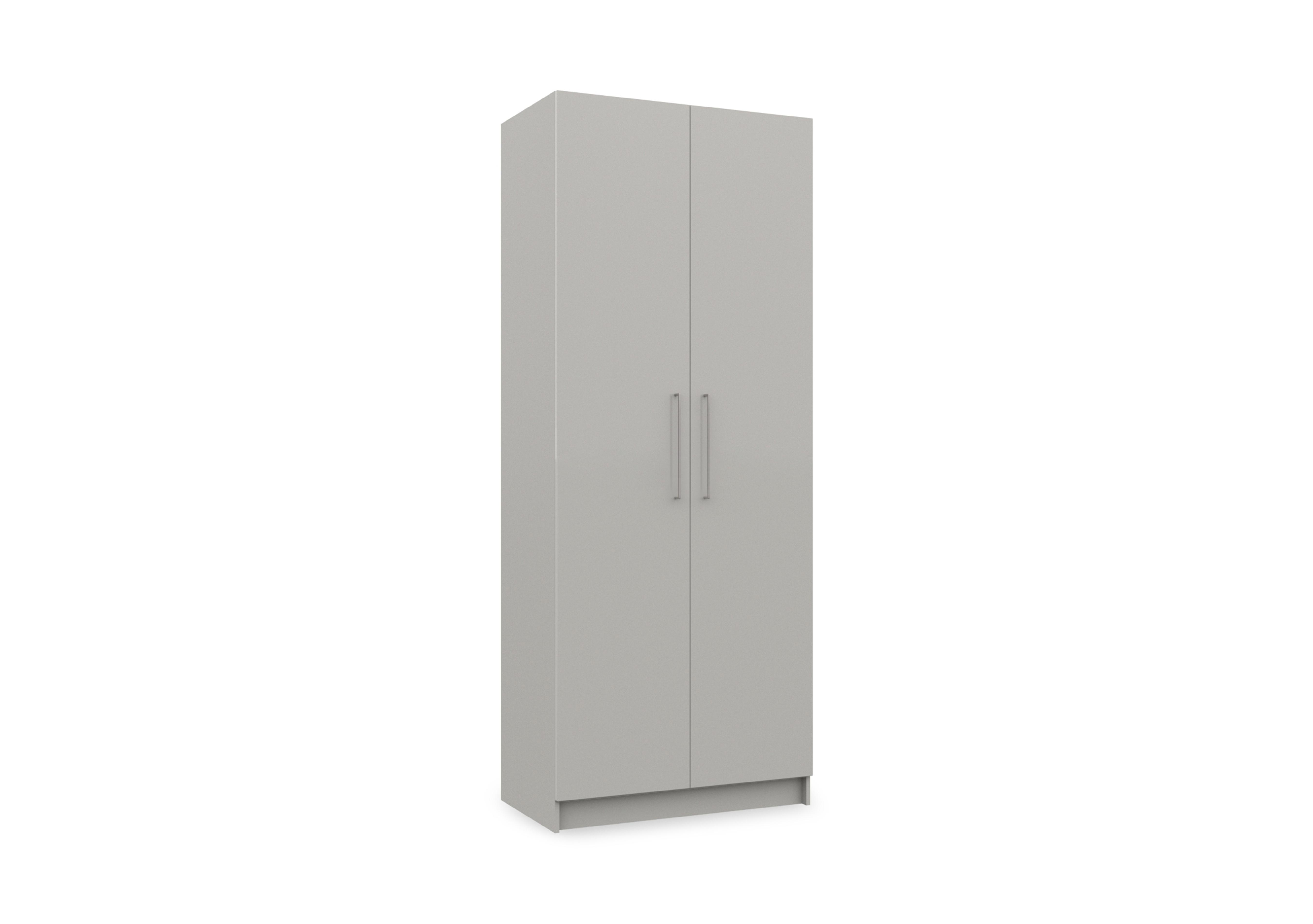 Castle 2 Door Hinged Tall Wardrobe in Grey Gloss on Furniture Village