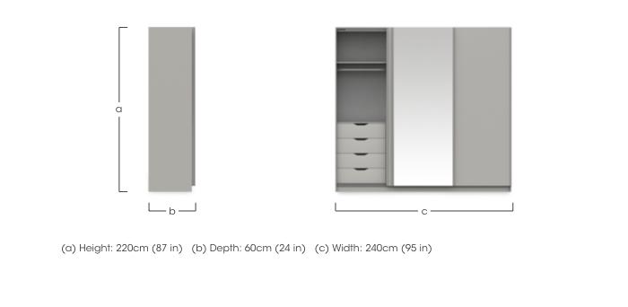 Castle 240cm 3 Door Sliding Wardrobe with Centre Mirror Door in  on Furniture Village