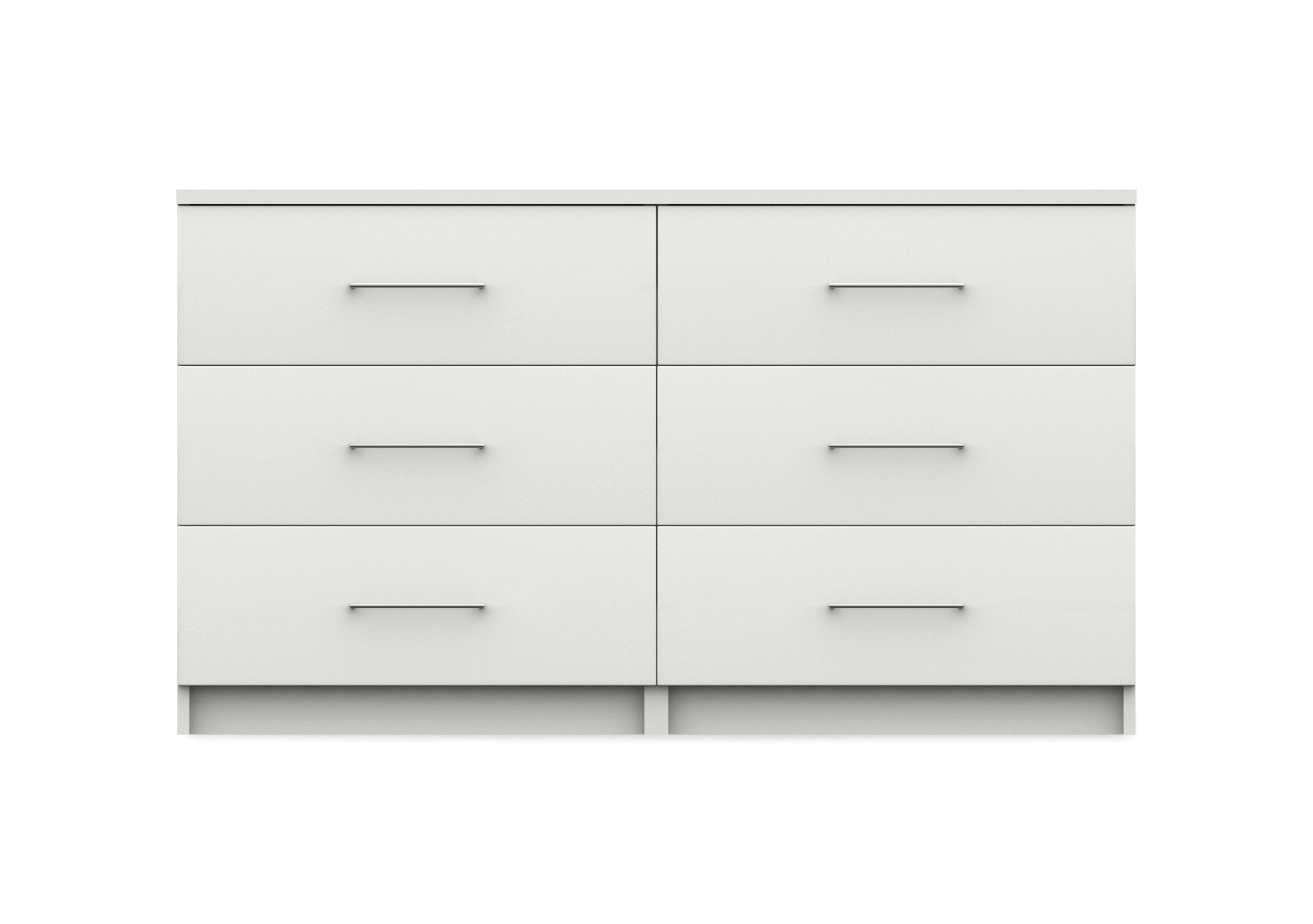 Castle 6 Drawer Chest in Frost White Gloss on Furniture Village