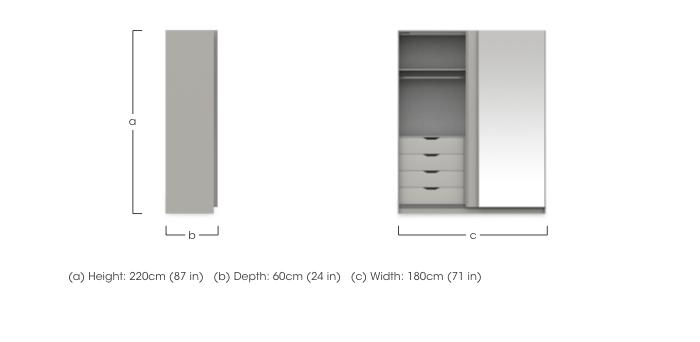 Castle 180cm 2 Door Sliding Wardrobe with 1 Mirror Door in  on Furniture Village