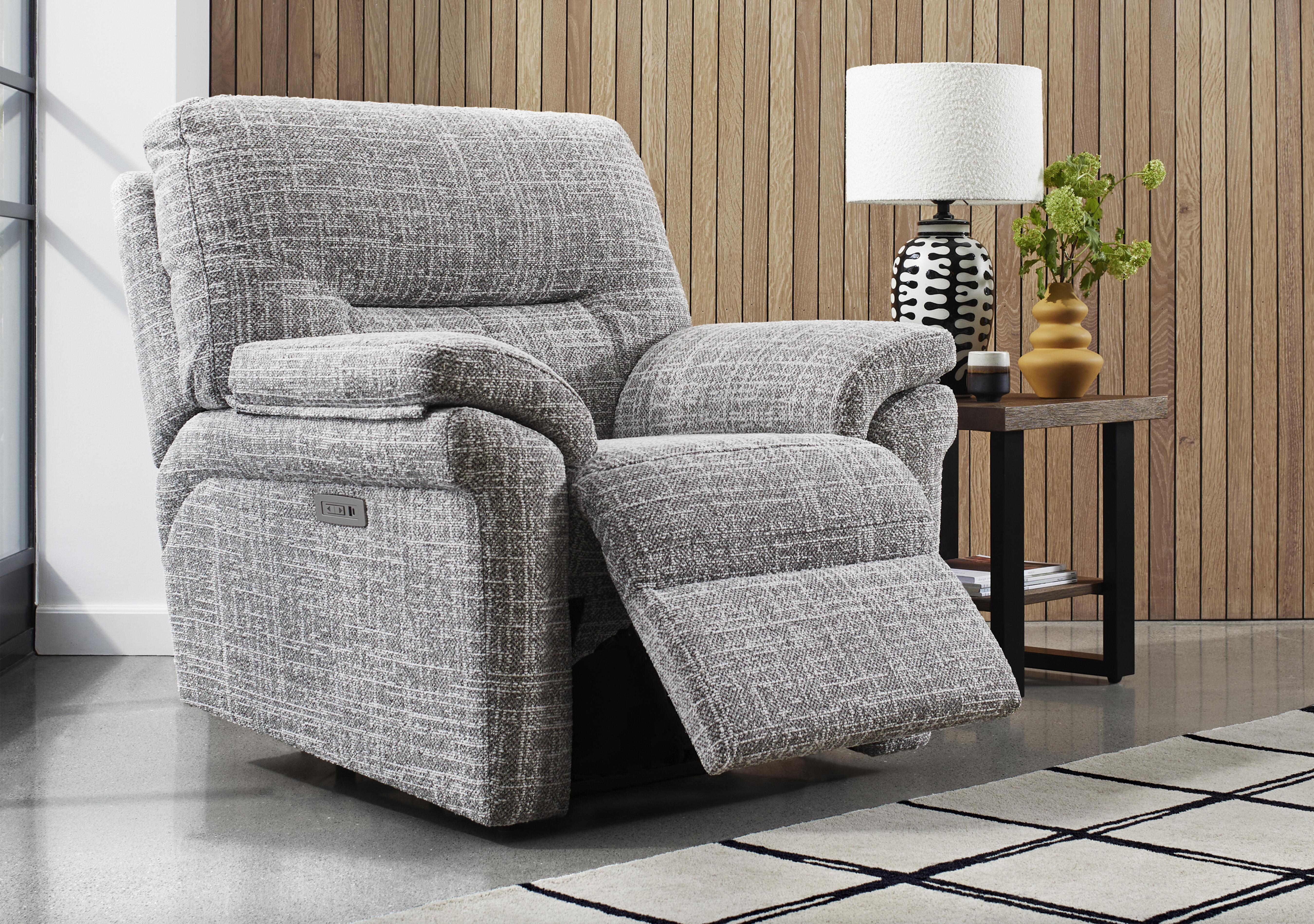 Seattle Fabric Power Recliner Armchair with Power Lumbar and Heated Seat in  on Furniture Village