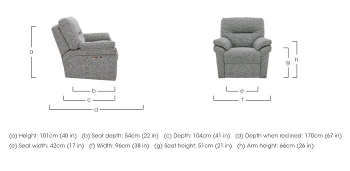 Seattle Fabric Power Recliner Armchair with Heated Seat in  on Furniture Village