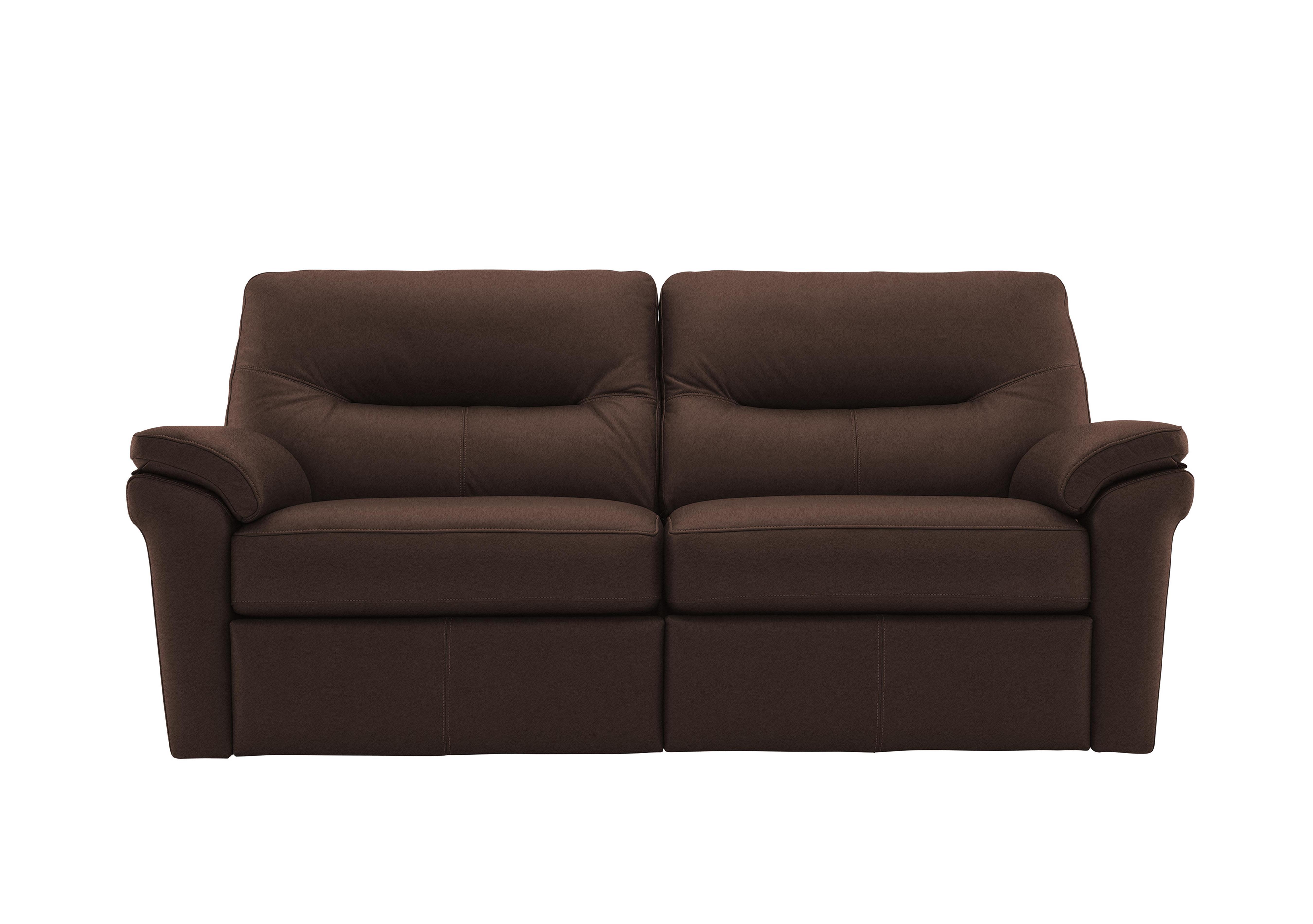 Seattle 3 Seater Leather Power Recliner Sofa with Power Lumbar and Heated Seats in P210 Capri Oak on Furniture Village