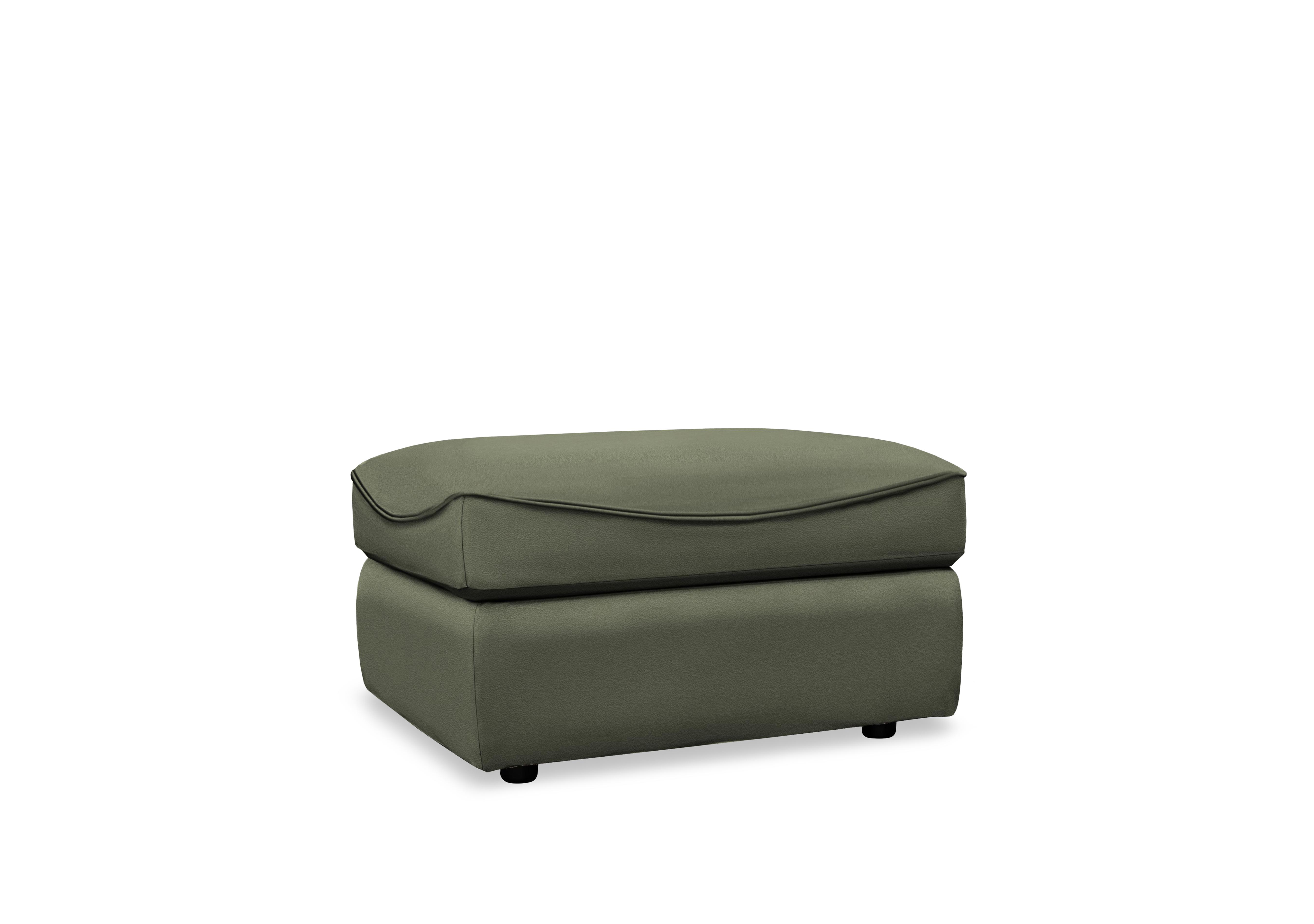 Amesbury Leather Storage Footstool in H012 Durham Olive on Furniture Village