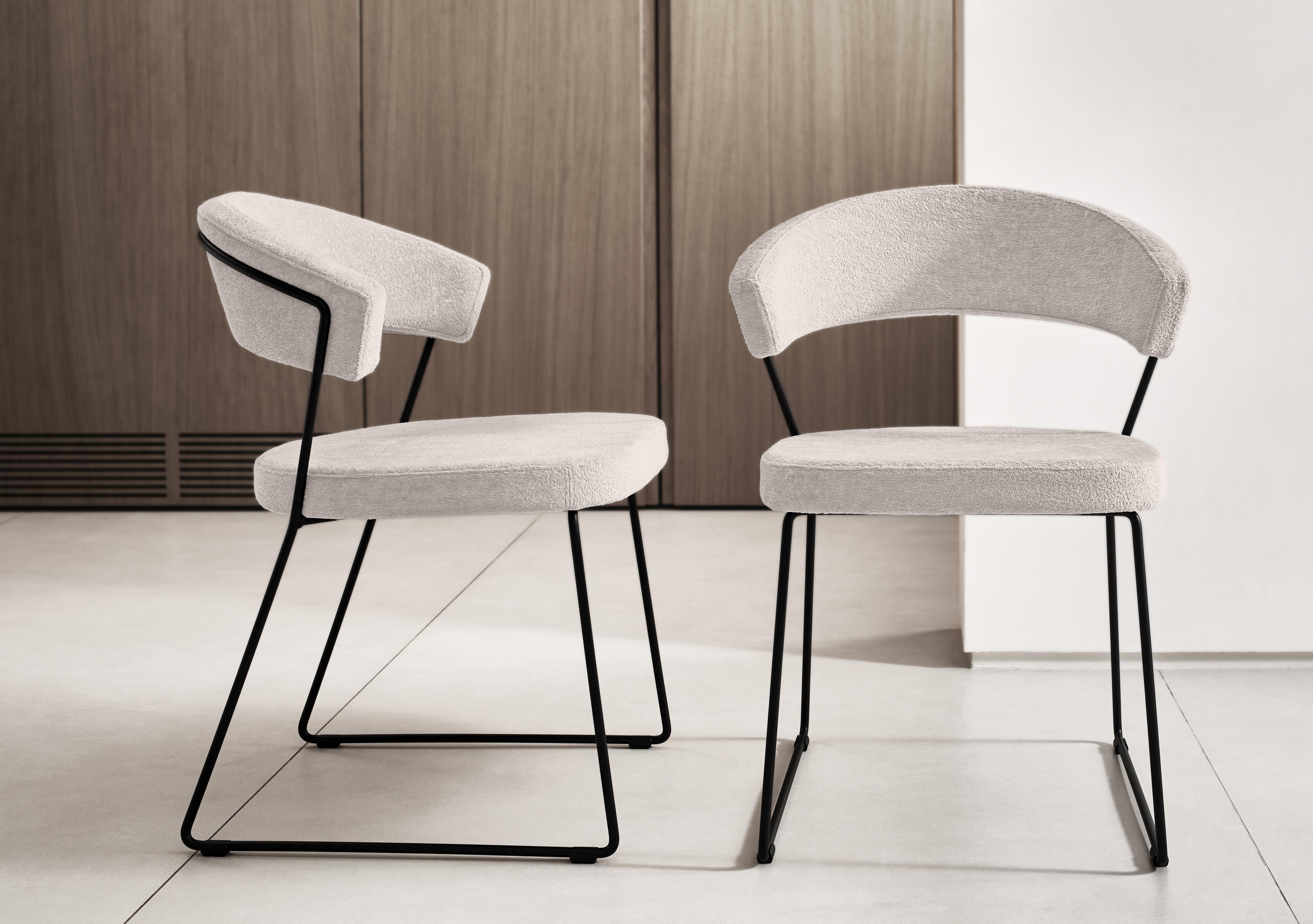 New York Set of 4 Black Metal Leg Dining Chairs in  on Furniture Village
