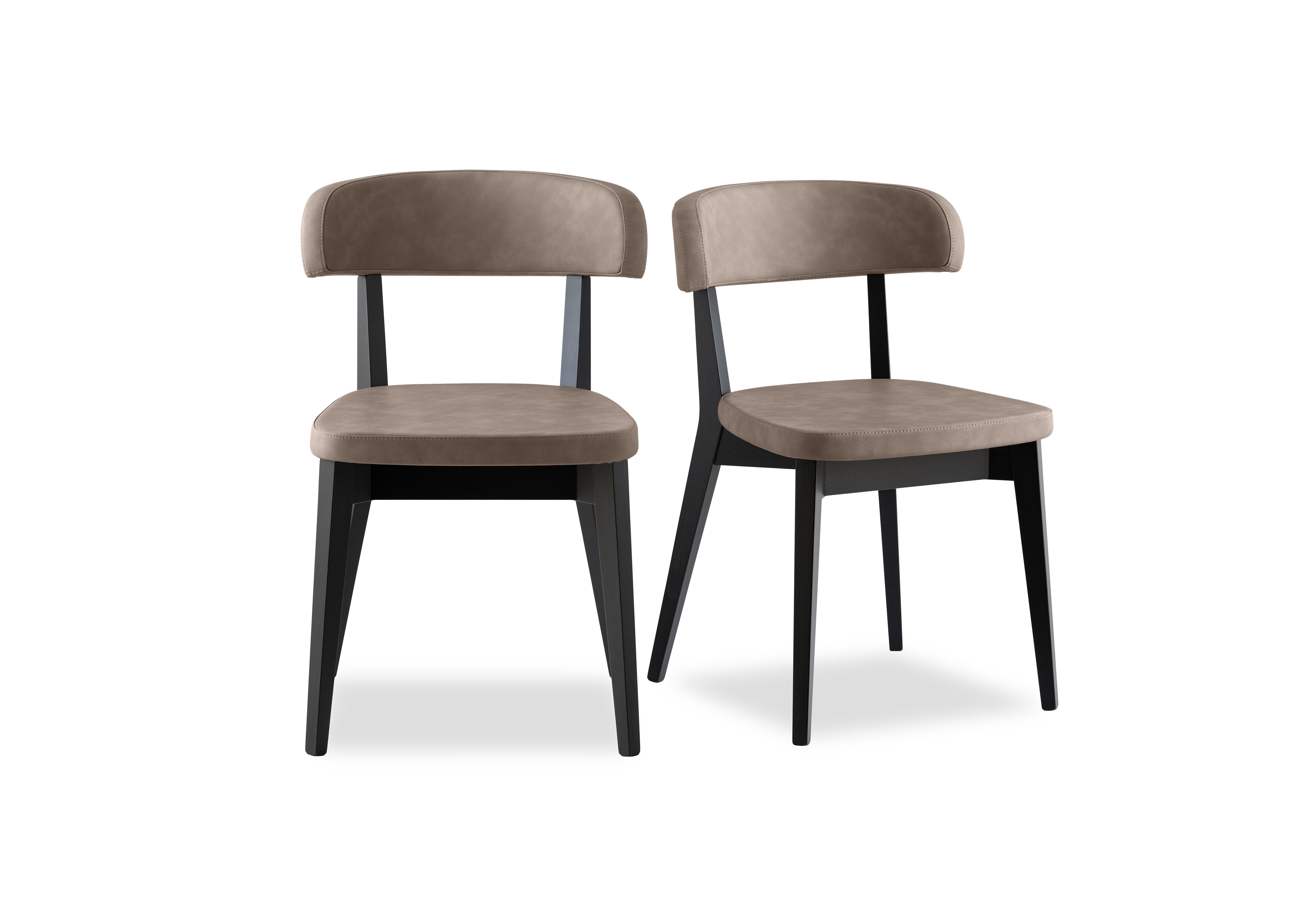 Siren Pair of Graphite Wooden Leg Dining Chairs in S0a-Vintage Desert on Furniture Village