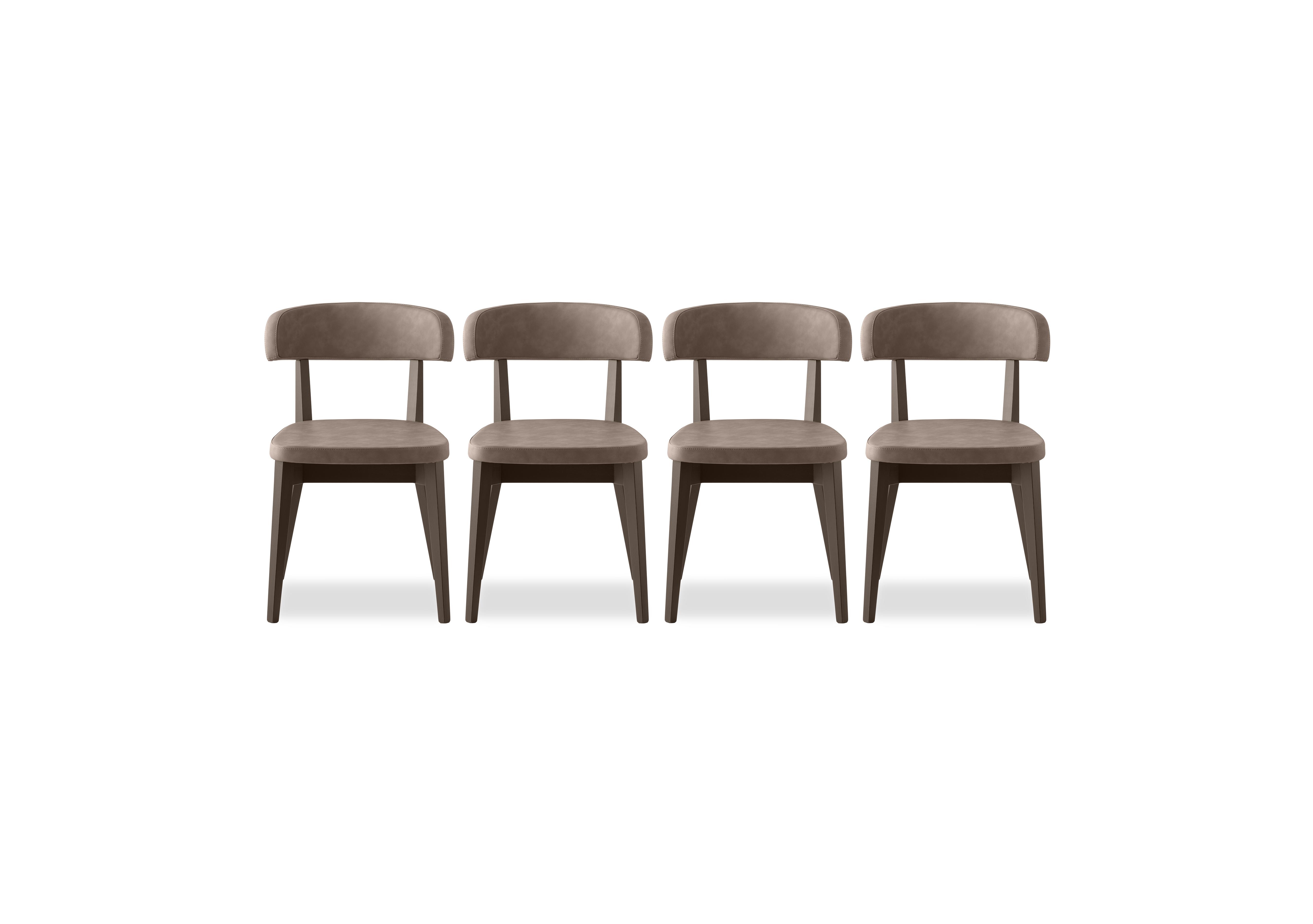 Siren Set of 4 Graphite Wooden Leg Dining Chairs in S0a-Vintage Desert on Furniture Village