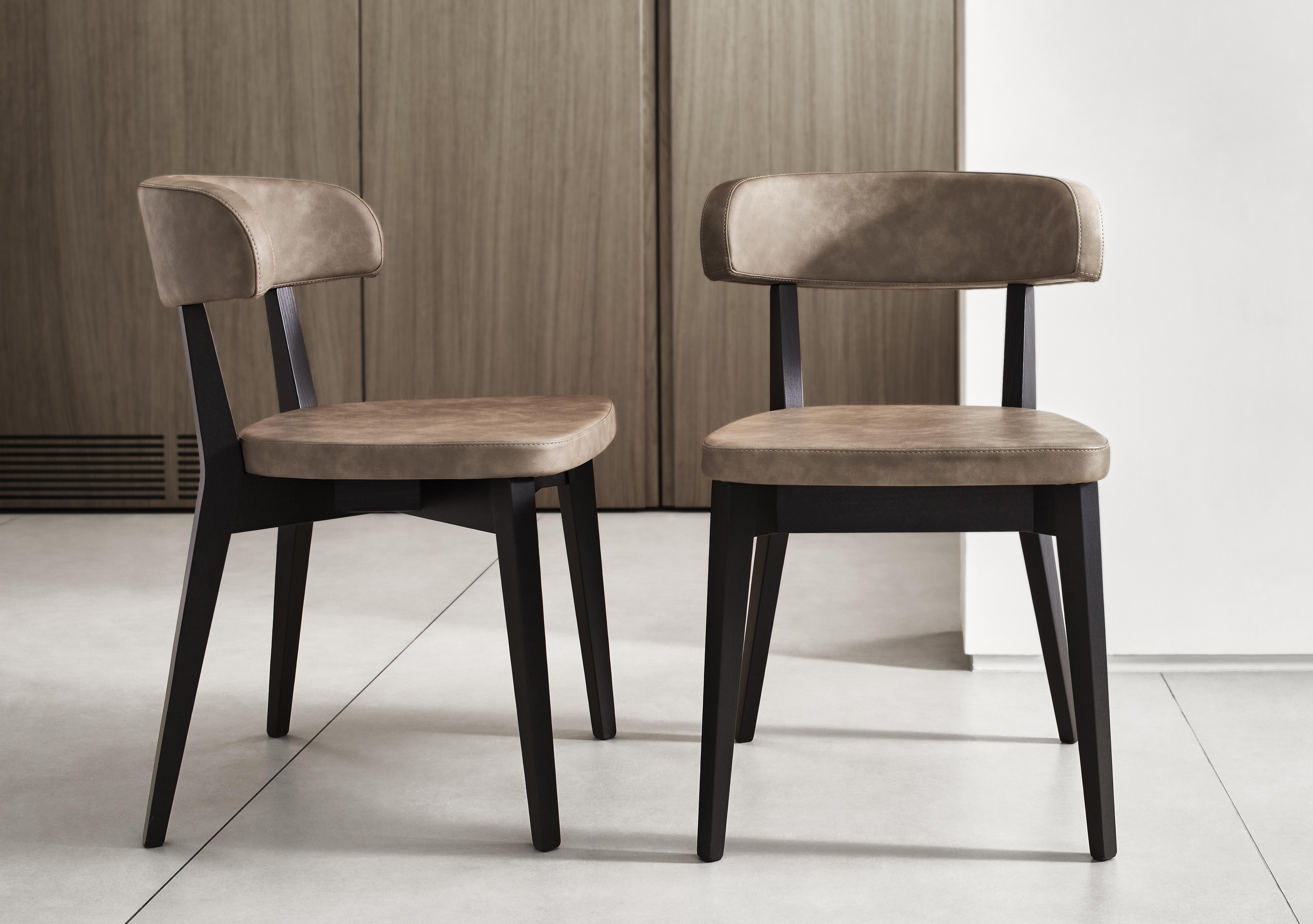 Siren Set of 4 Graphite Wooden Leg Dining Chairs in  on Furniture Village