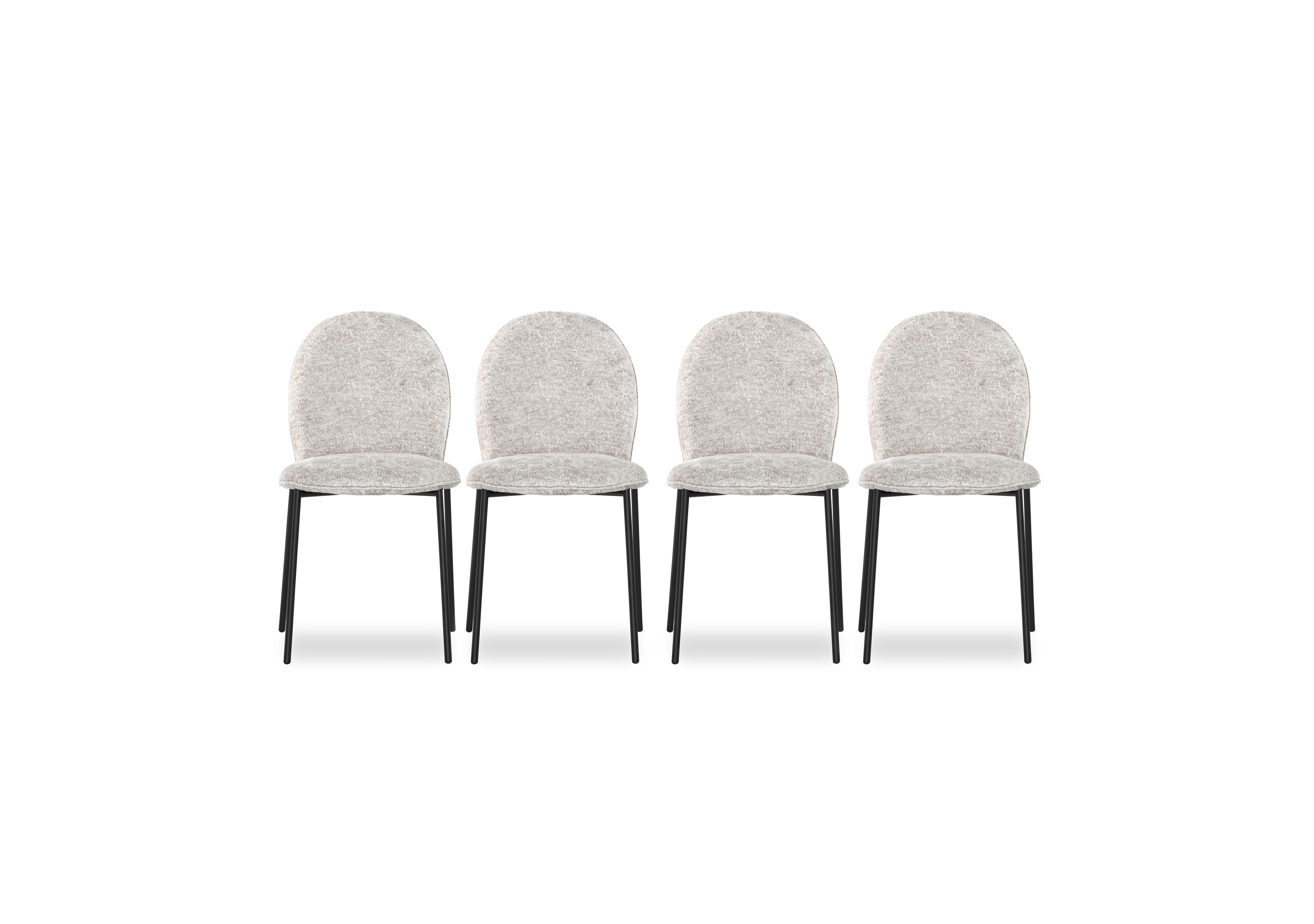 Riley Set of 4 Mid Black Metal Leg Dining Chairs in Syt -Enil Sand on Furniture Village