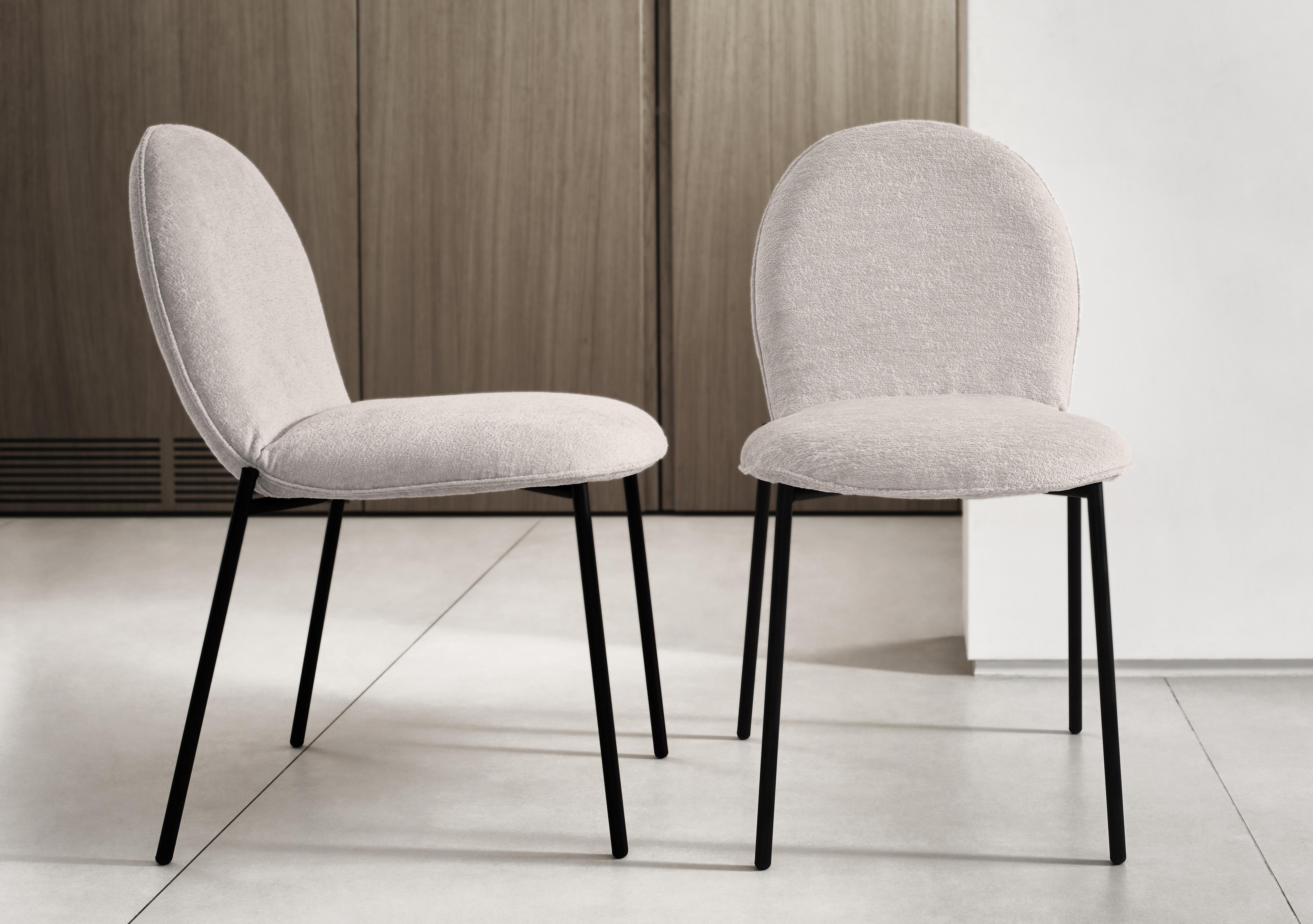 Riley Set of 6 Mid Black Metal Leg Dining Chairs in  on Furniture Village