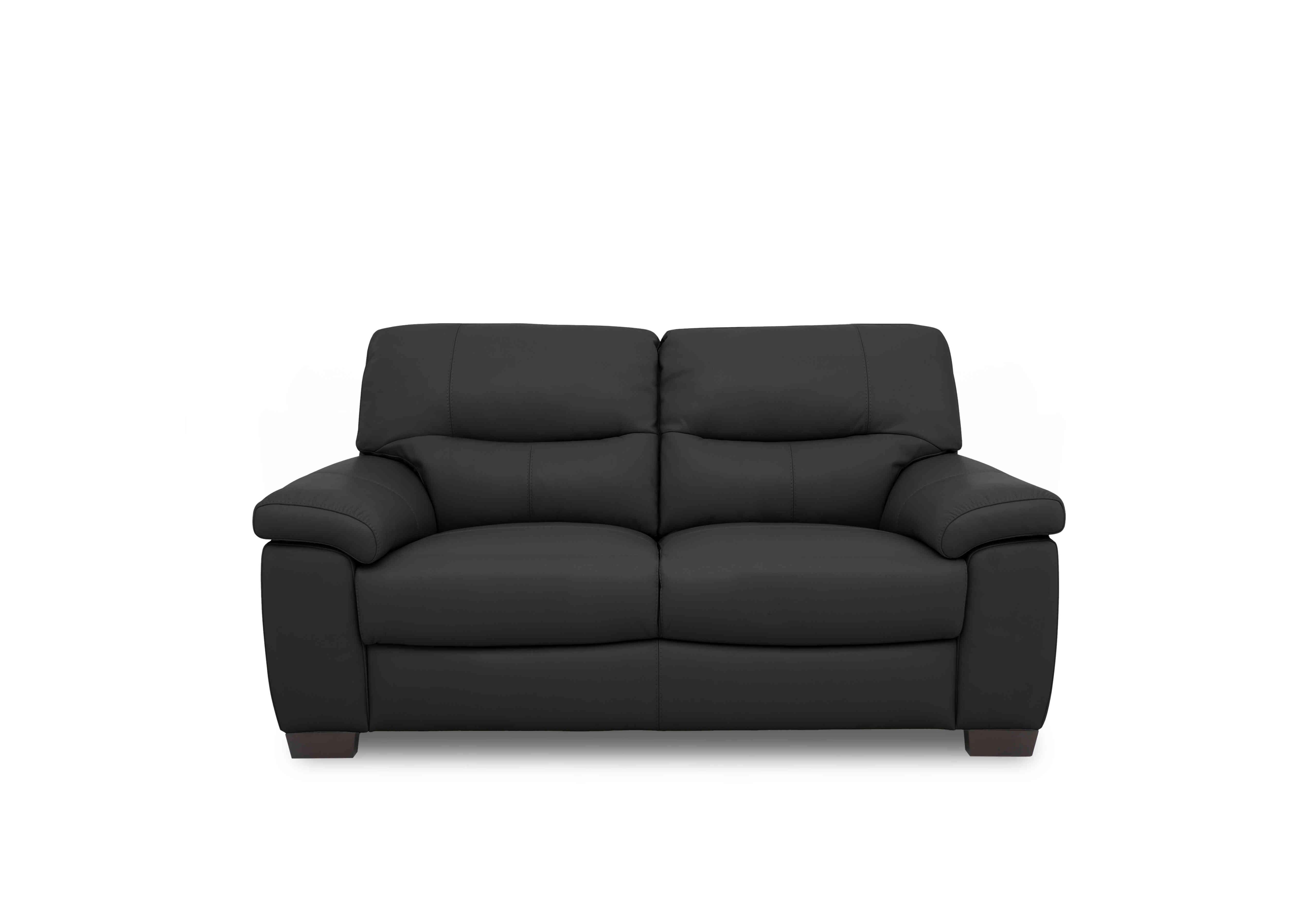 Hetty 2 Seater Leather Sofa in Nc-023c Black on Furniture Village