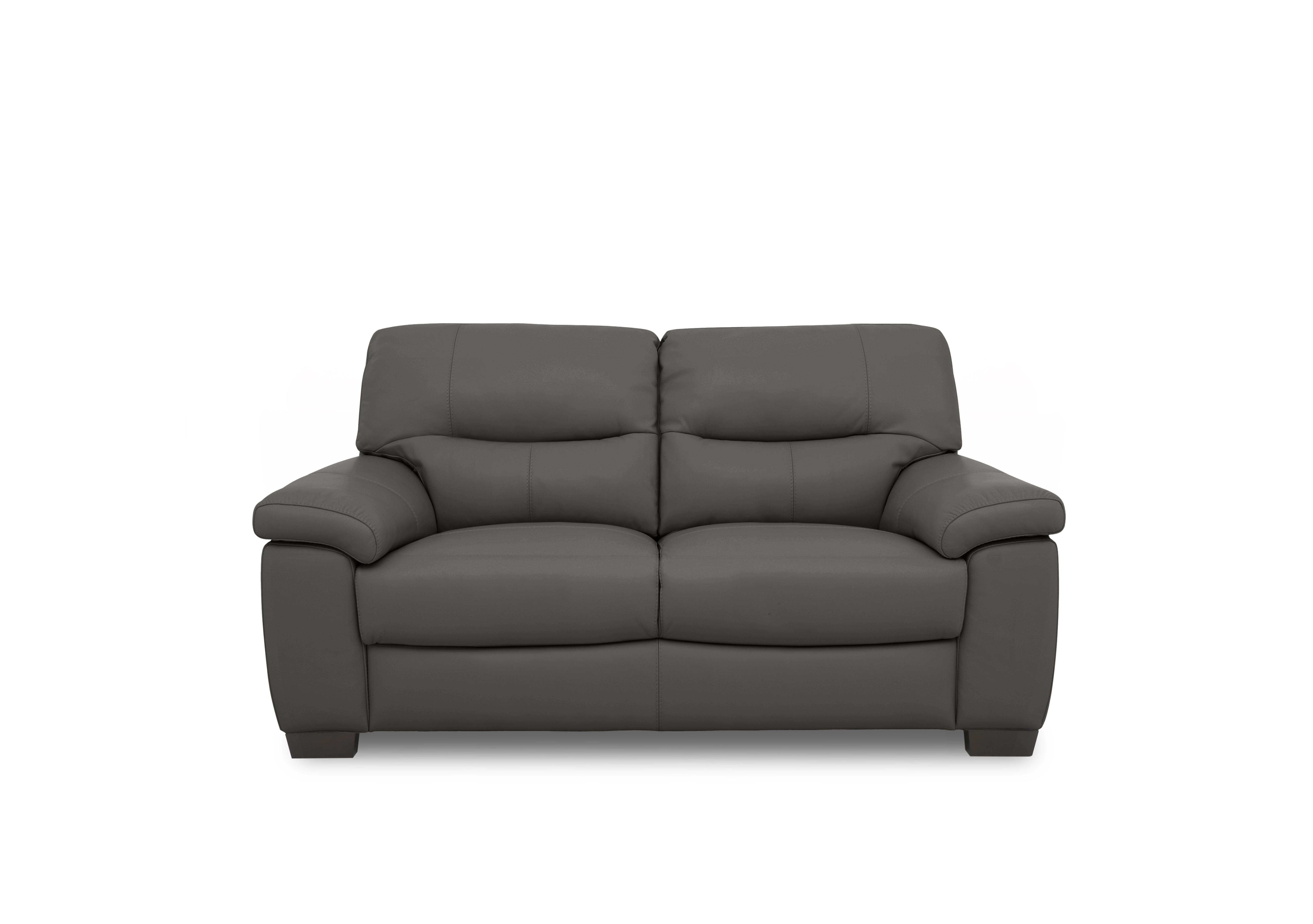 Hetty 2 Seater Leather Sofa in Nc-088e Charcoal Grey on Furniture Village