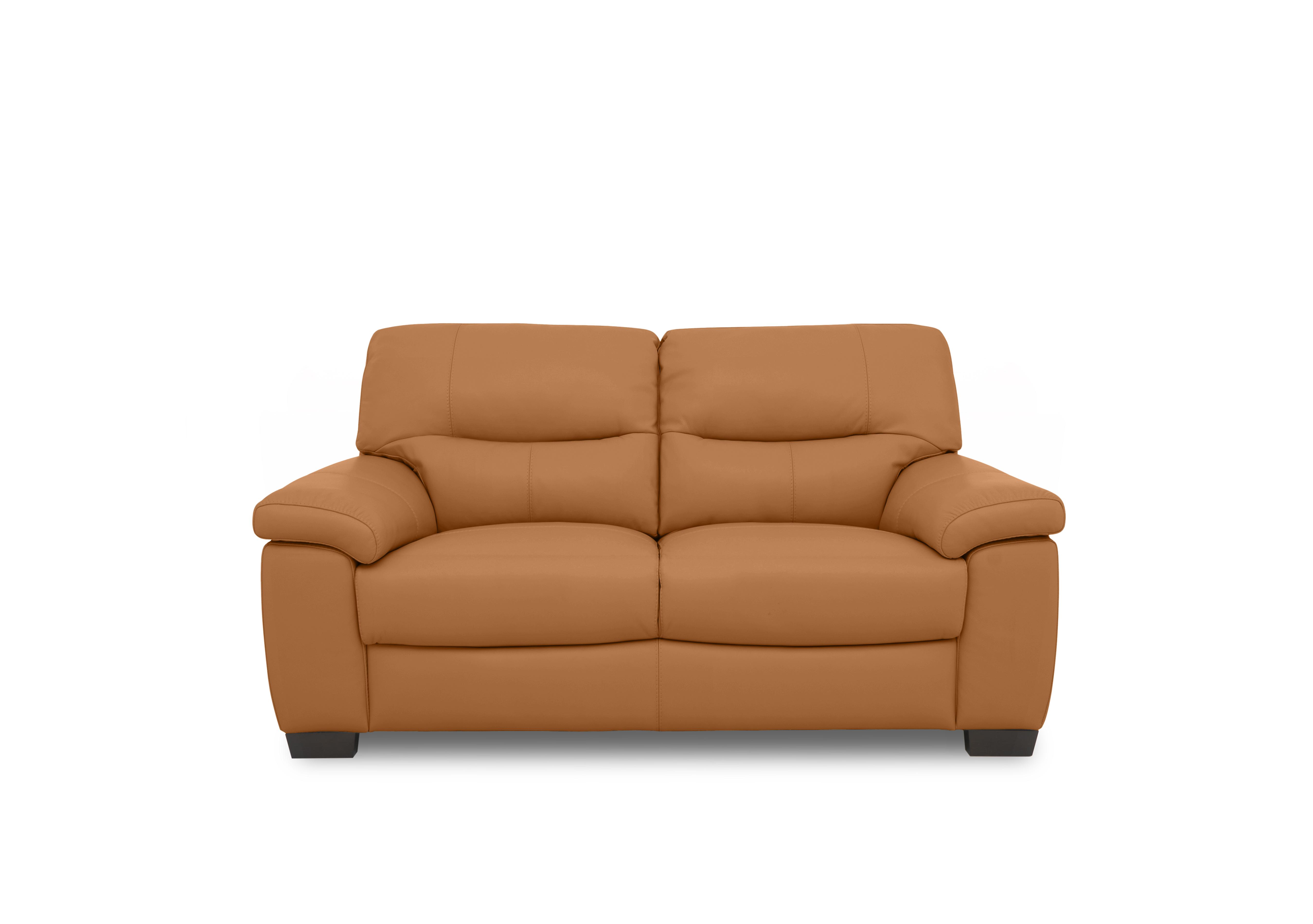 Hetty 2 Seater Leather Sofa in Nc-335e Honey Yellow on Furniture Village
