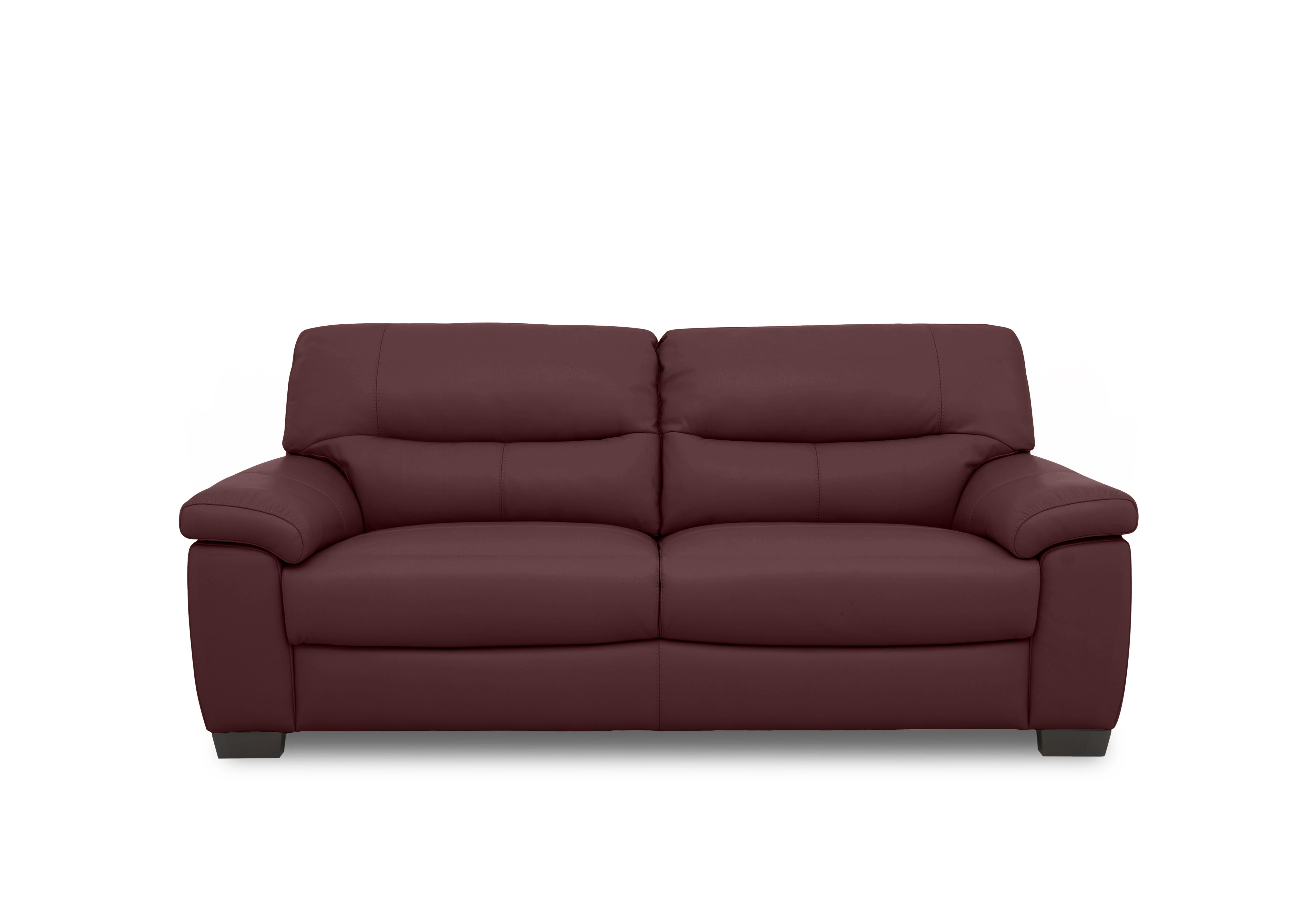 Hetty 3 Seater Leather Sofa in Nc-035c Deep Red on Furniture Village