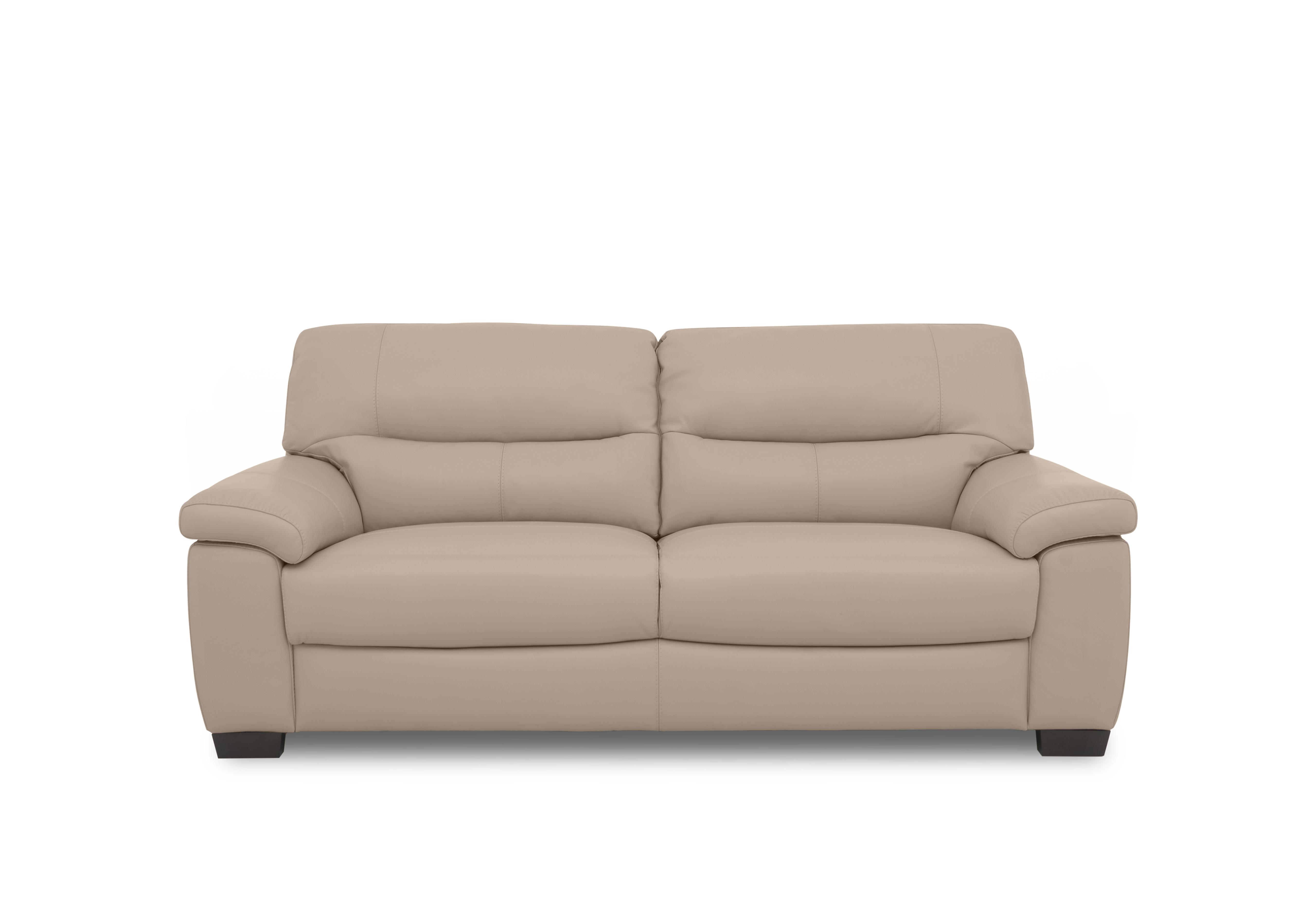 Hetty 3 Seater Leather Sofa in Nc-039c Pebble on Furniture Village