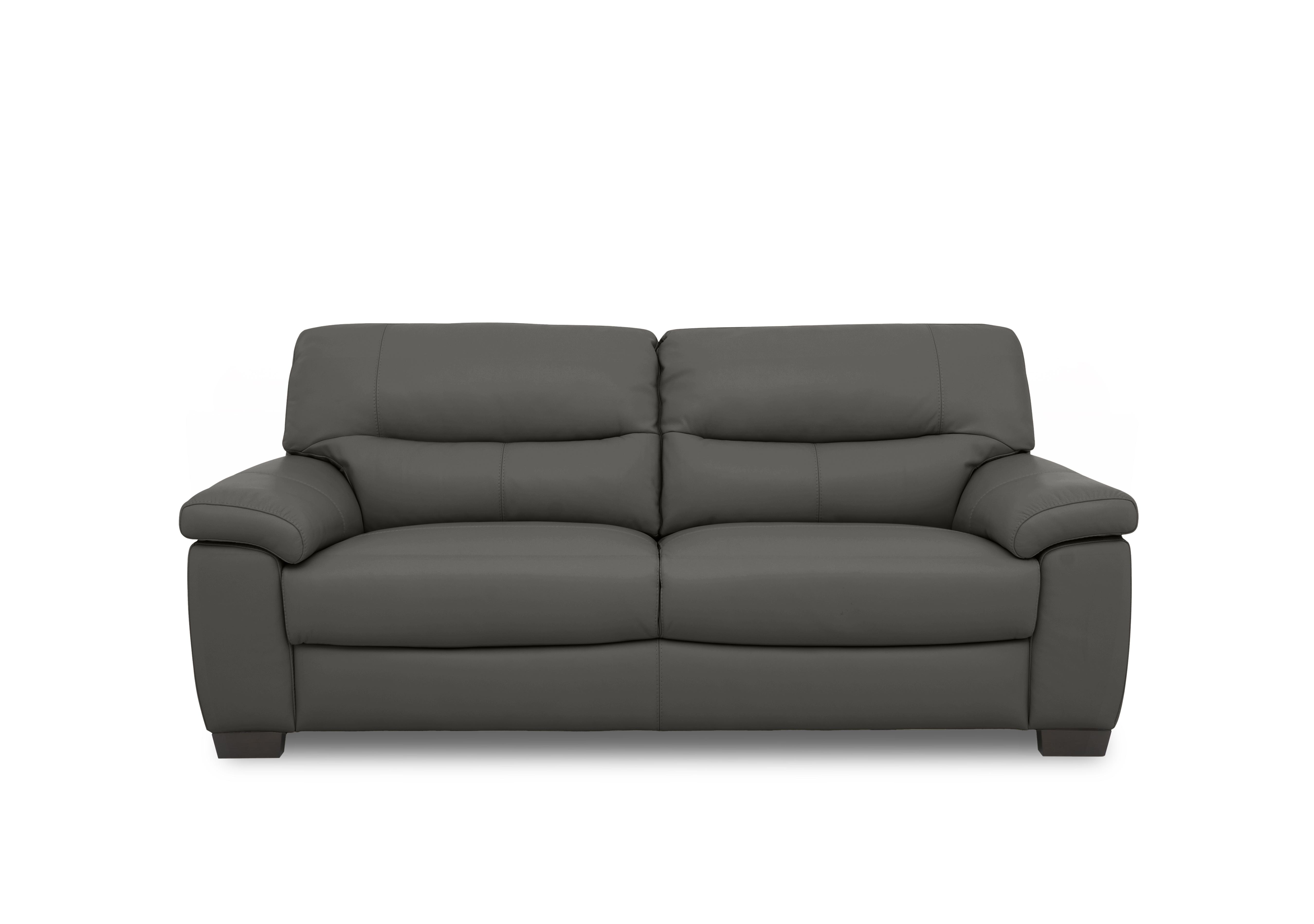 Hetty 3 Seater Leather Sofa in Nc-088e Charcoal Grey on Furniture Village