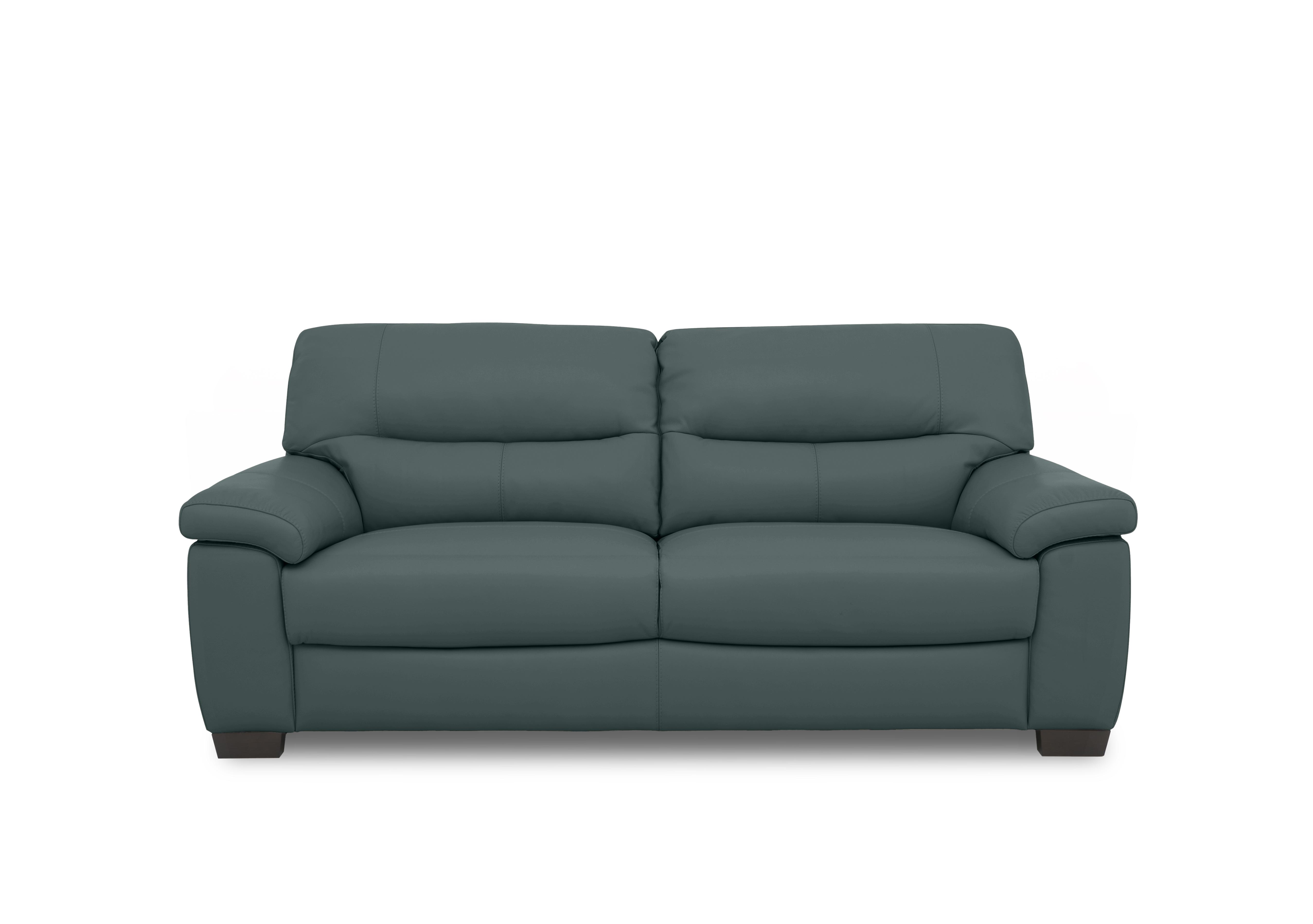 Hetty 3 Seater Leather Sofa in Nc-301e Lake Green on Furniture Village