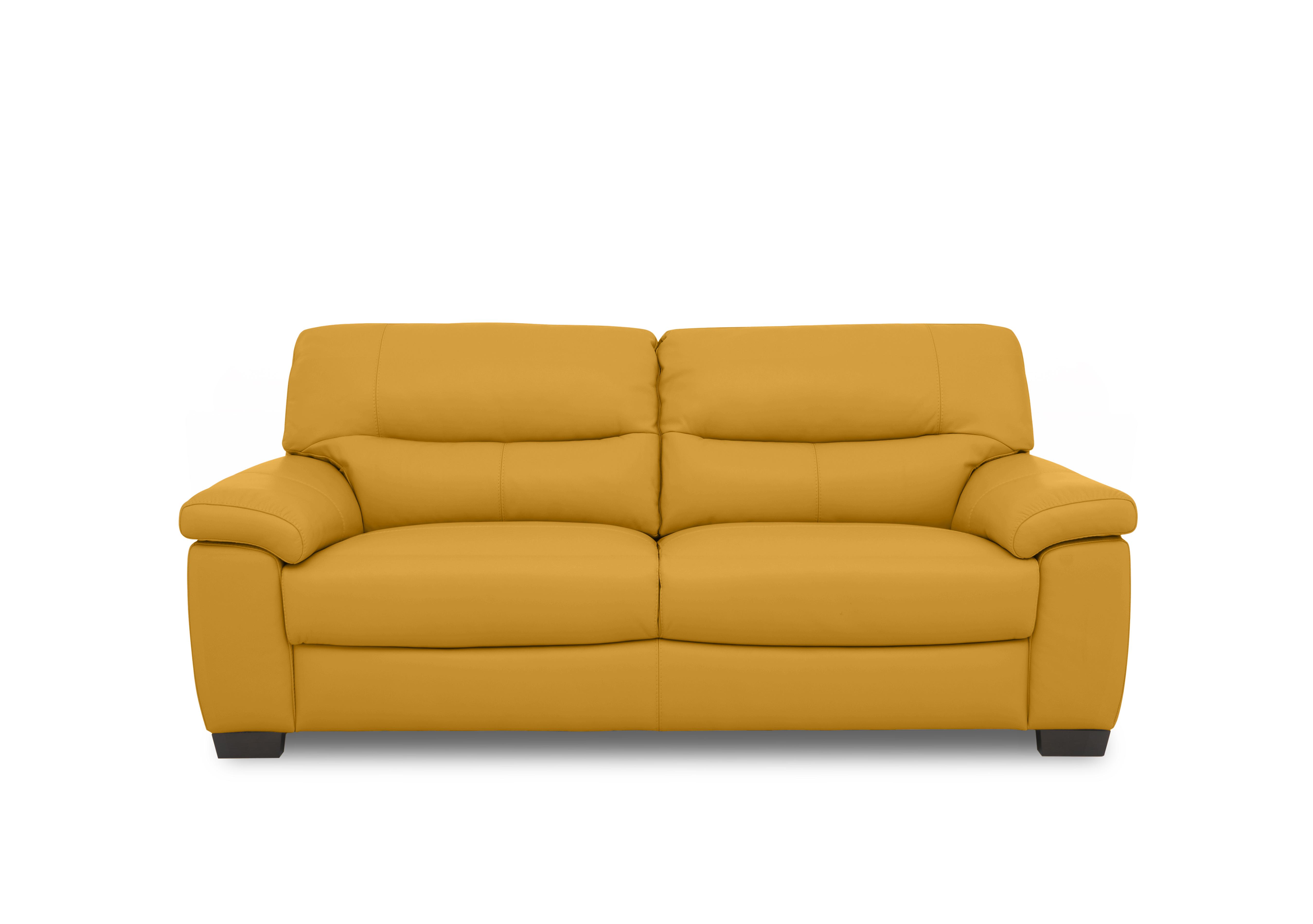 Hetty 3 Seater Leather Sofa in Nc-303e Sunflower on Furniture Village