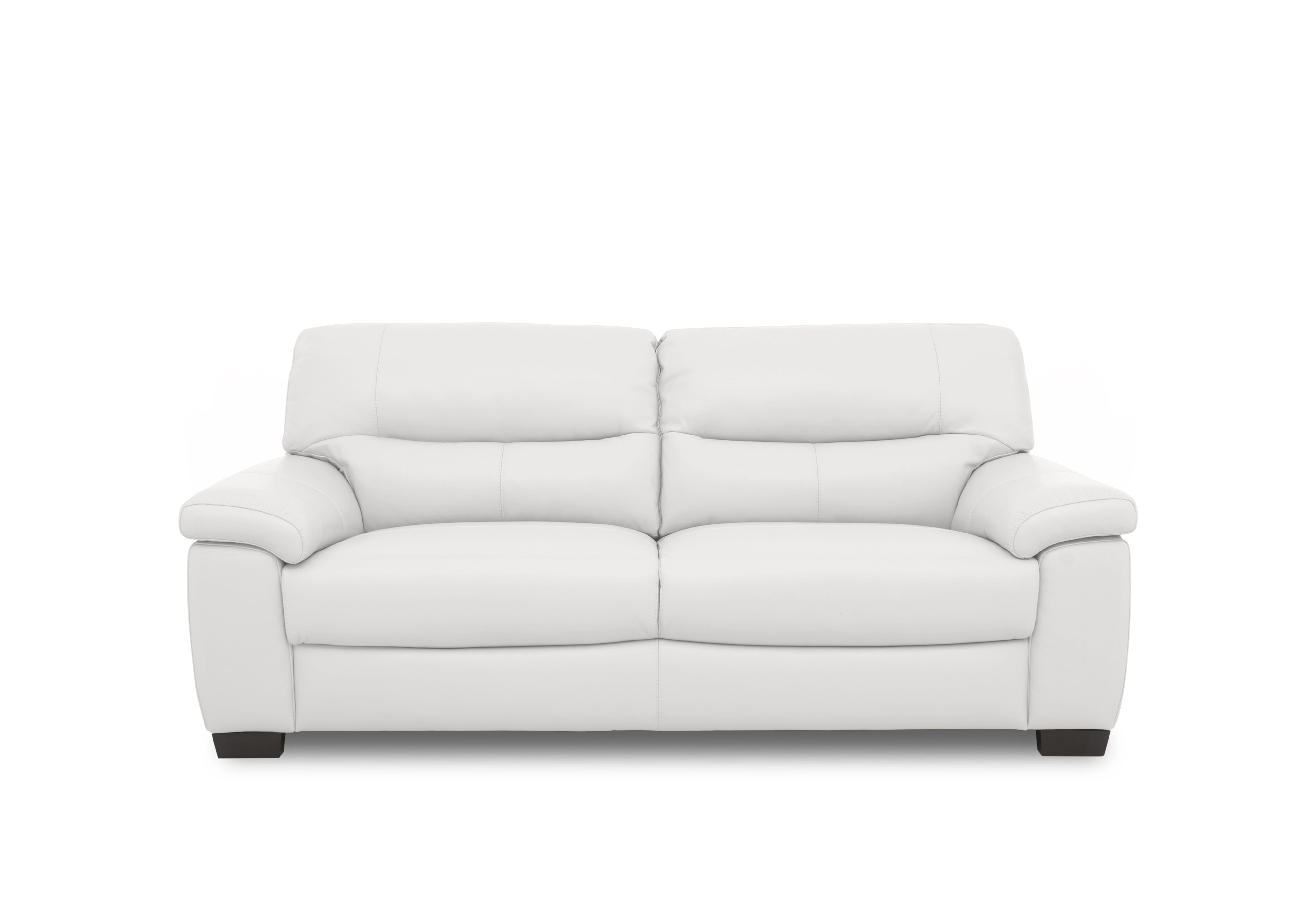 Hetty 3 Seater Leather Sofa in Nc-744d Star White on Furniture Village
