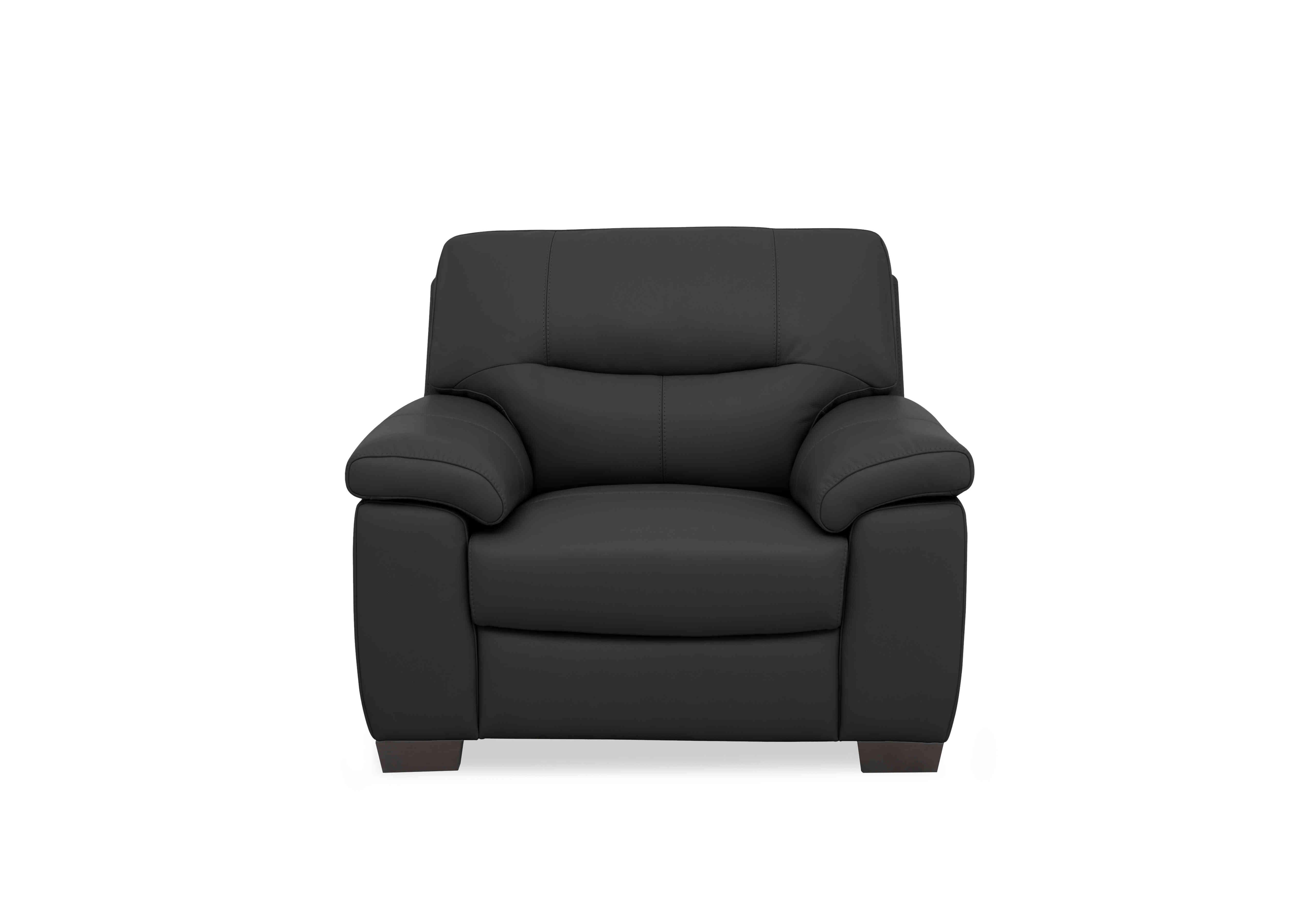 Hetty Leather Chair in Nc-023c Black on Furniture Village