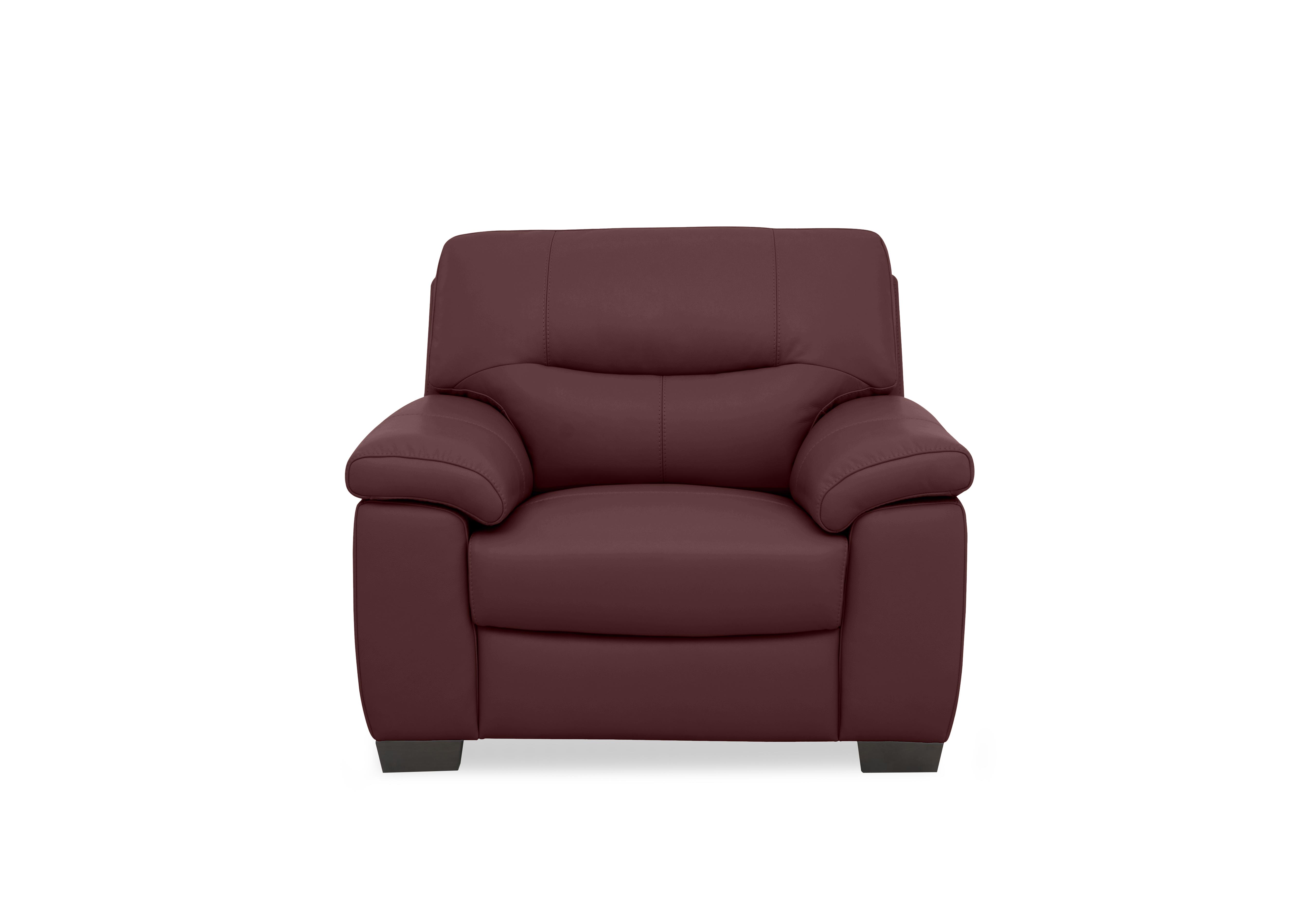 Hetty Leather Chair in Nc-035c Deep Red on Furniture Village