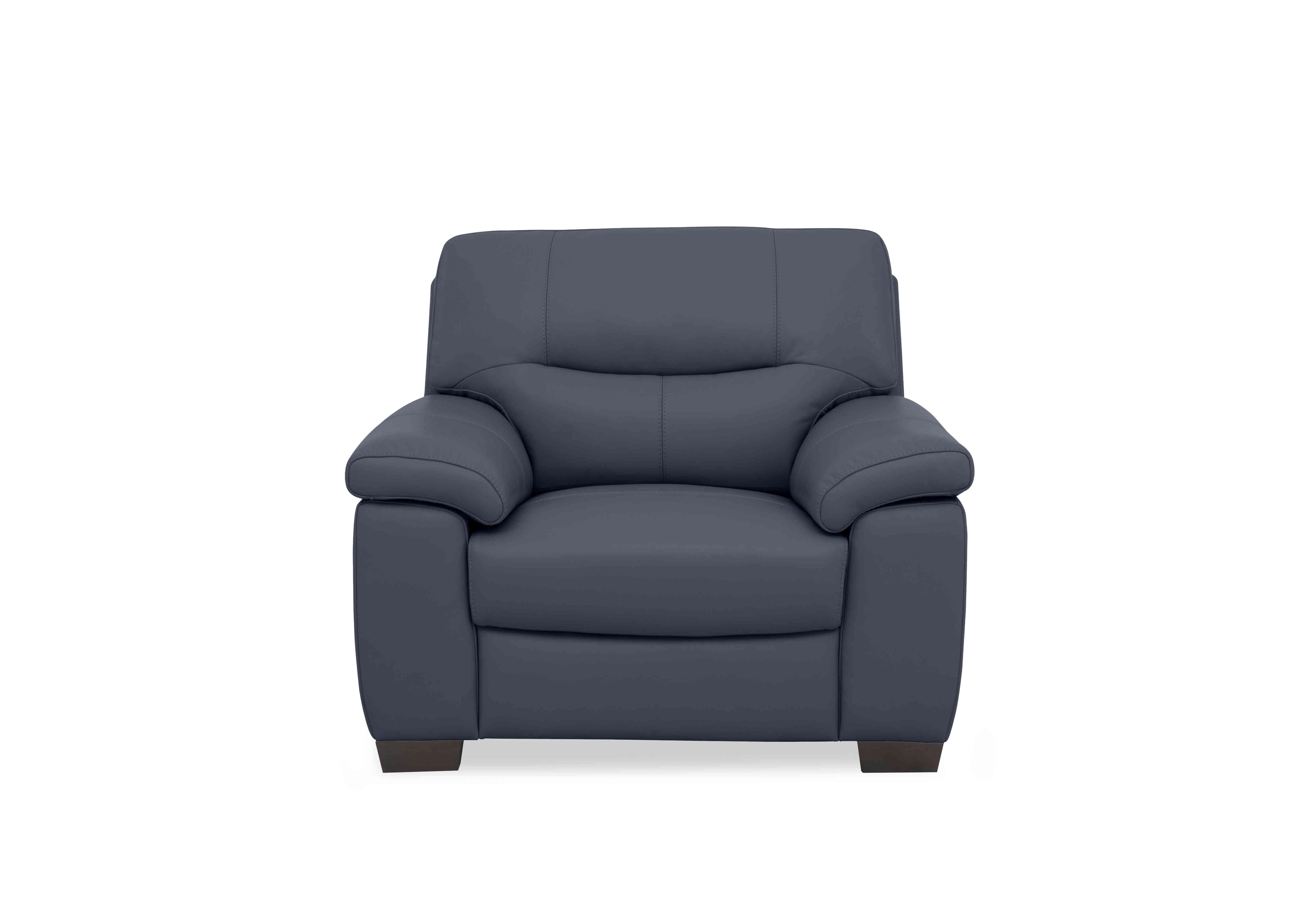 Hetty Leather Chair in Nc-313e Ocean Blue on Furniture Village