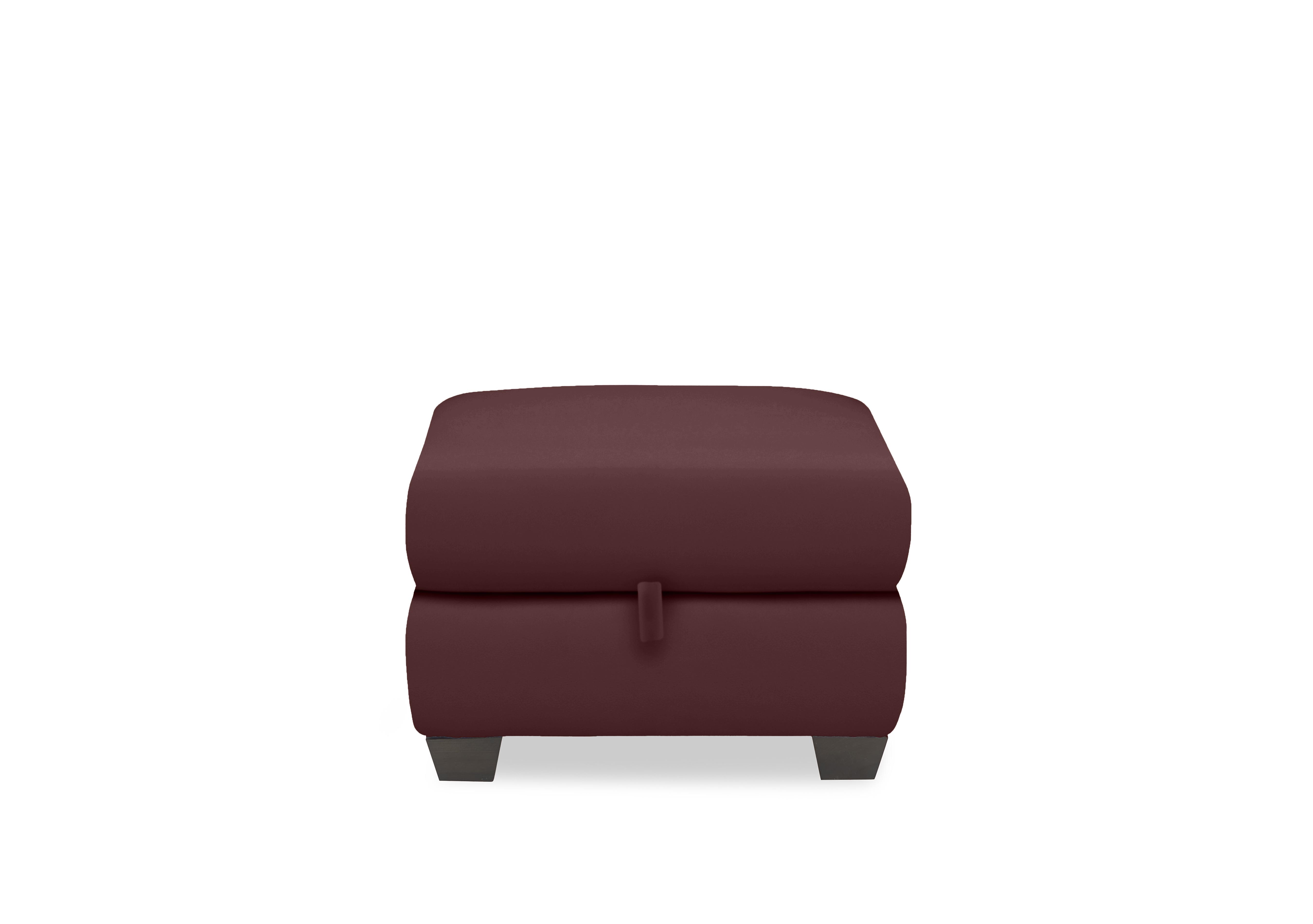 Hetty Leather Storage Footstool in Nc-035c Deep Red on Furniture Village