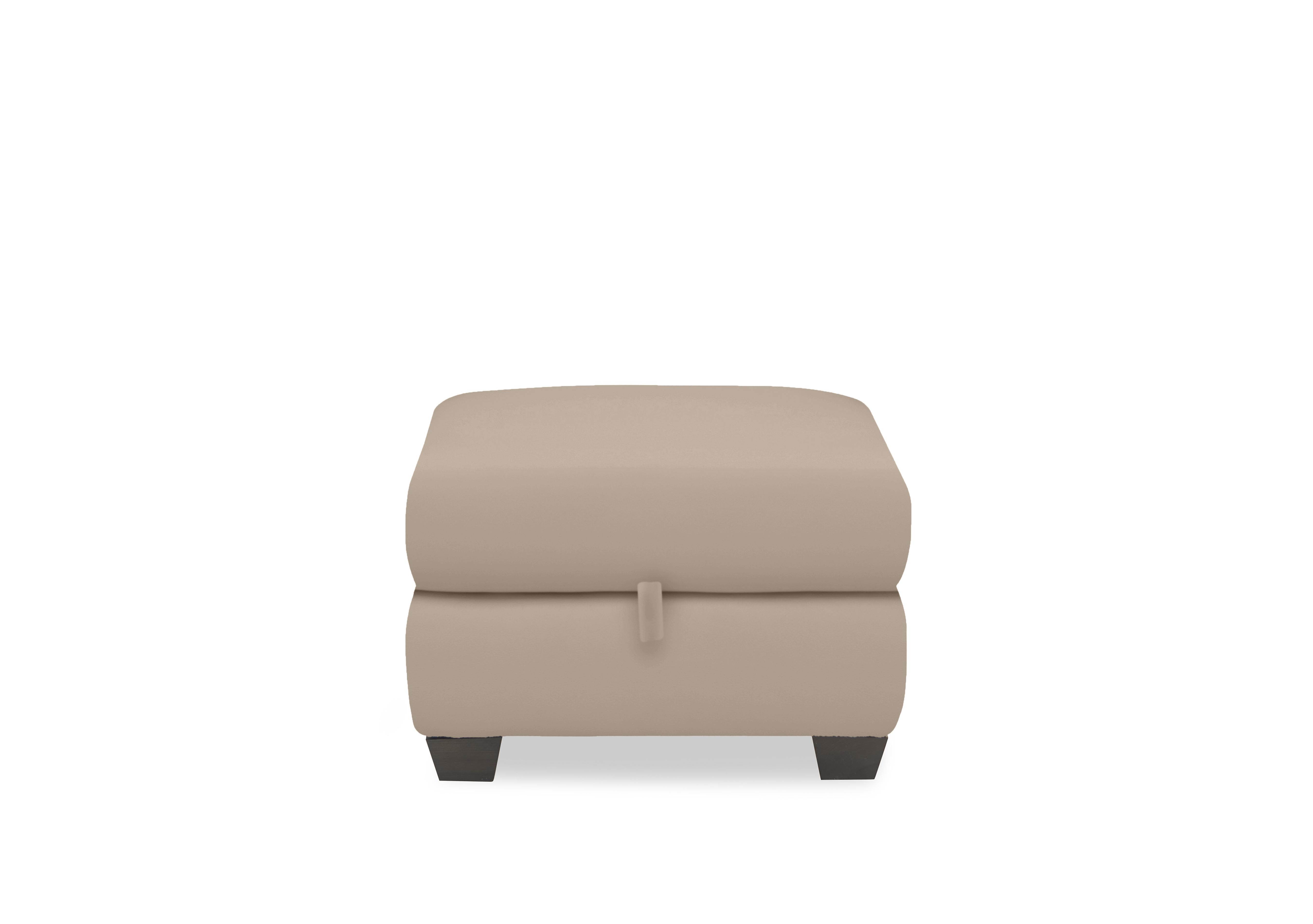 Hetty Leather Storage Footstool in Nc-039c Pebble on Furniture Village