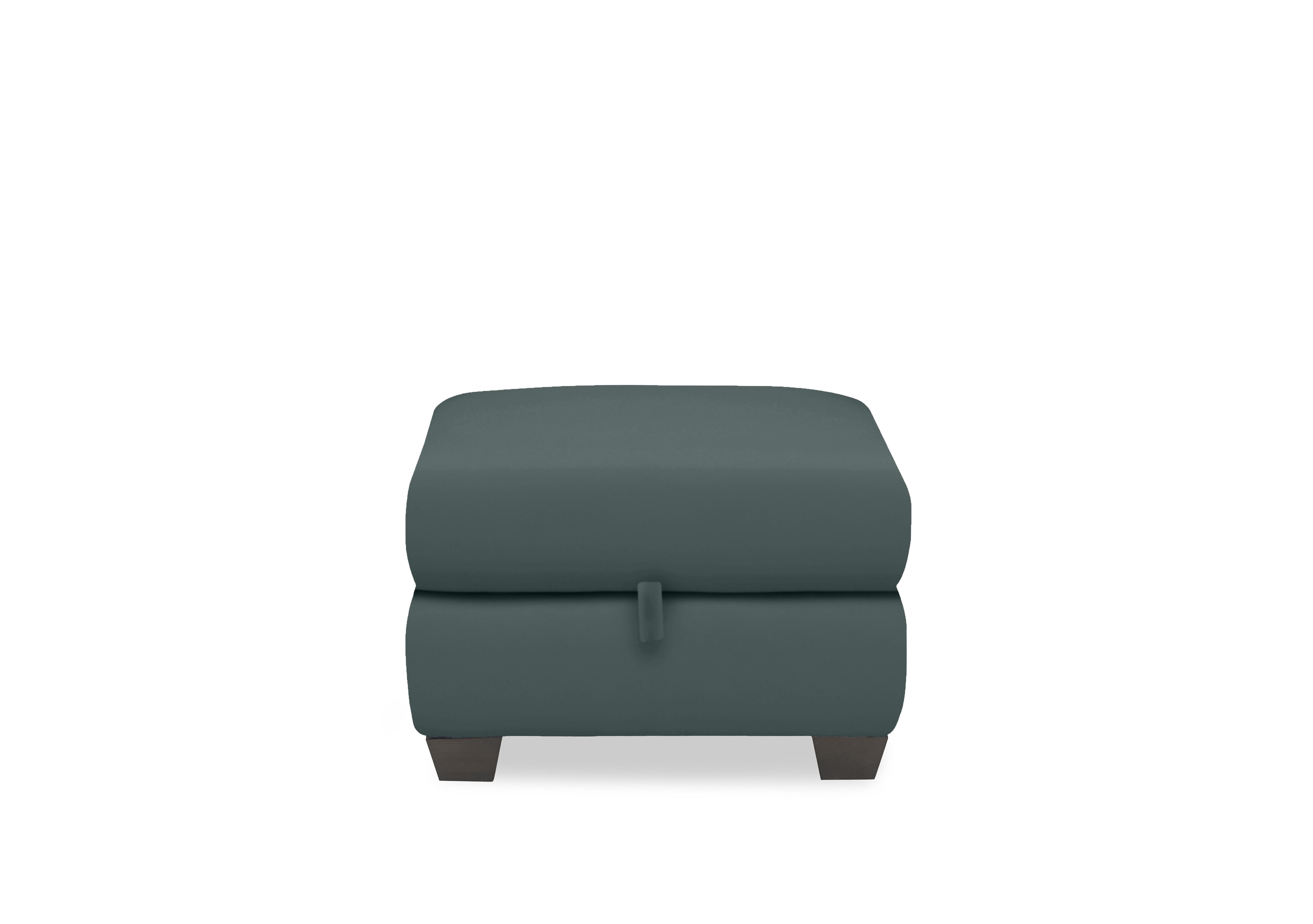 Hetty Leather Storage Footstool in Nc-301e Lake Green on Furniture Village