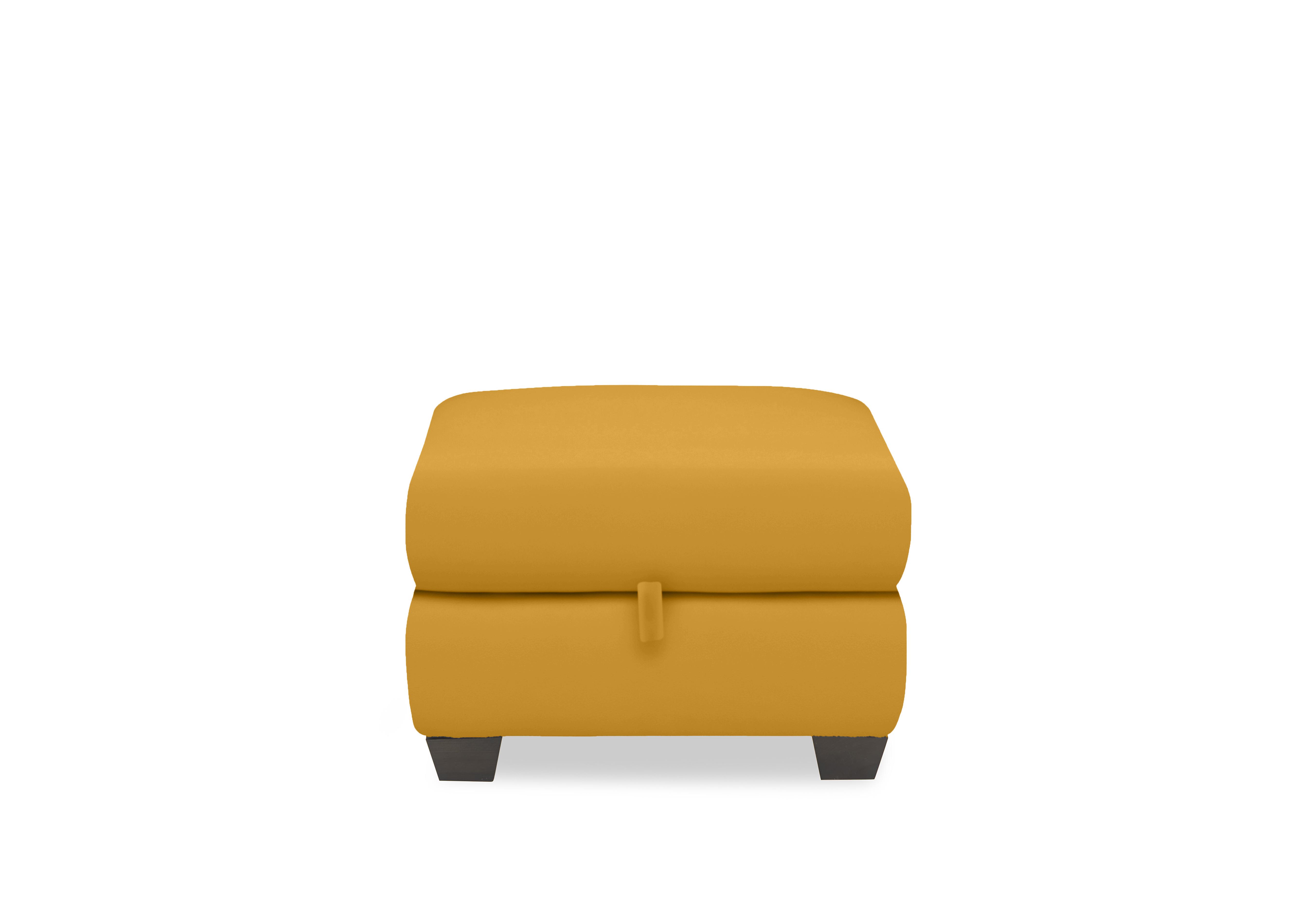 Hetty Leather Storage Footstool in Nc-303e Sunflower on Furniture Village