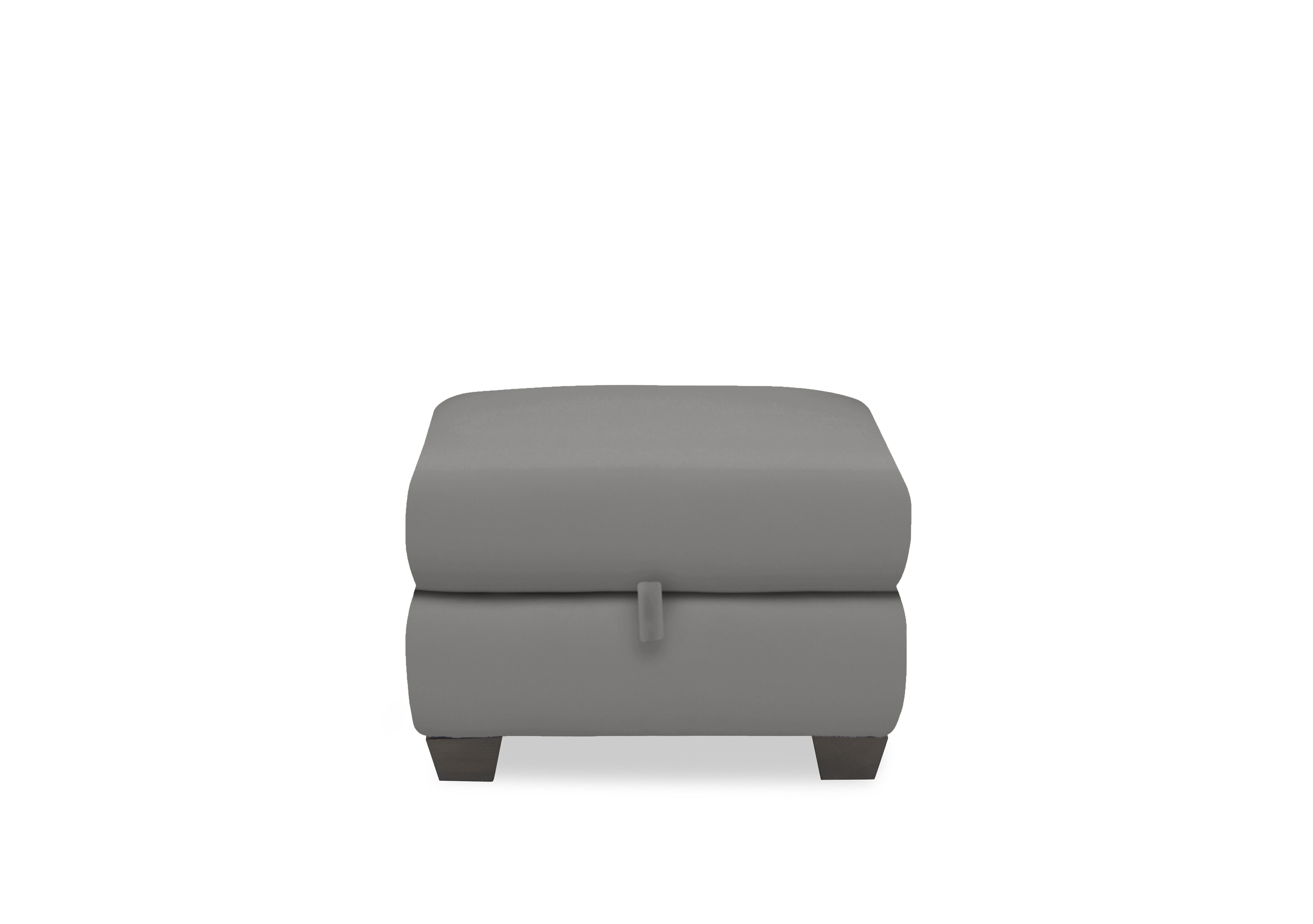 Hetty Leather Storage Footstool in Nc-435e Sleet on Furniture Village