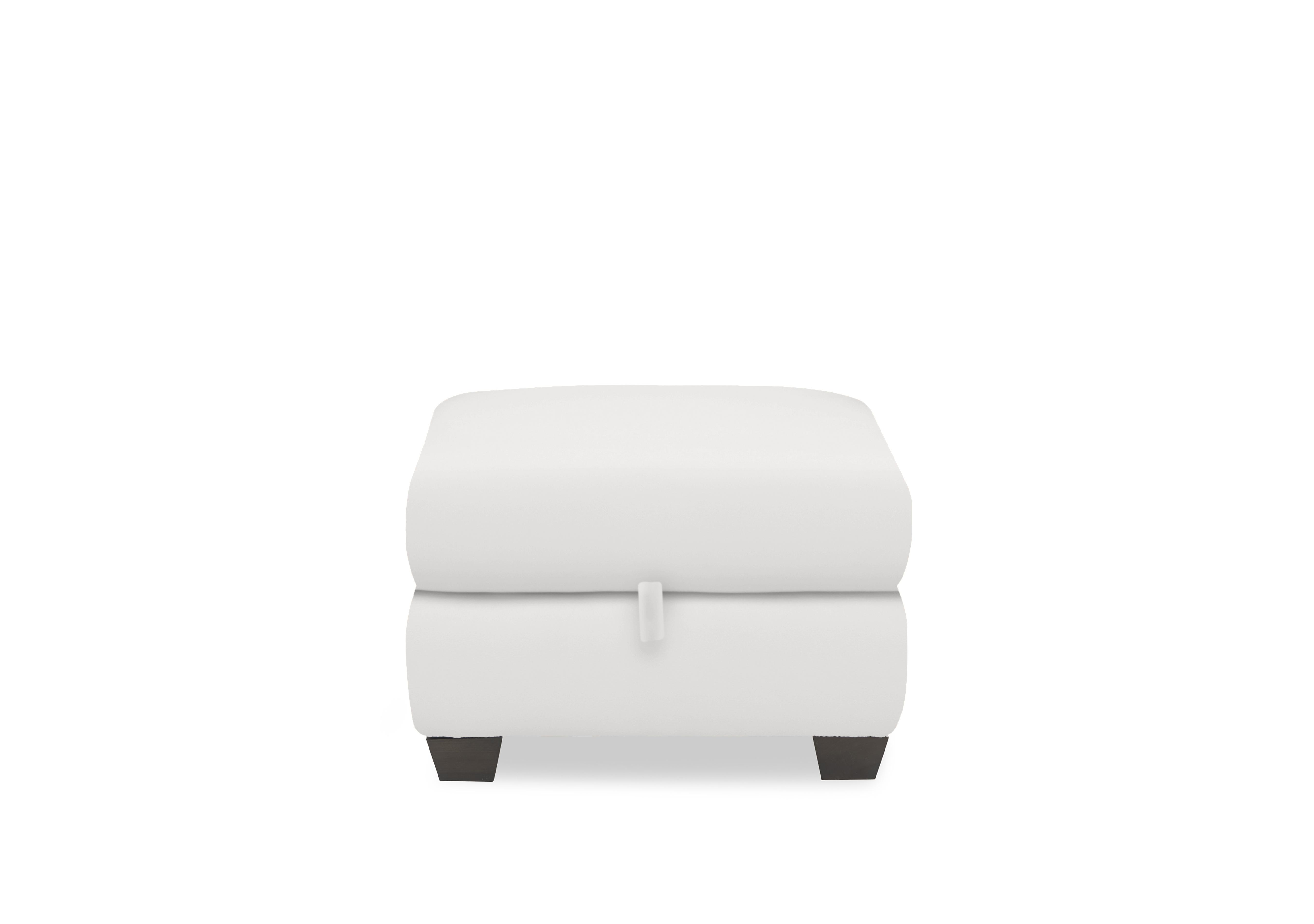 Hetty Leather Storage Footstool in Nc-744d Star White on Furniture Village