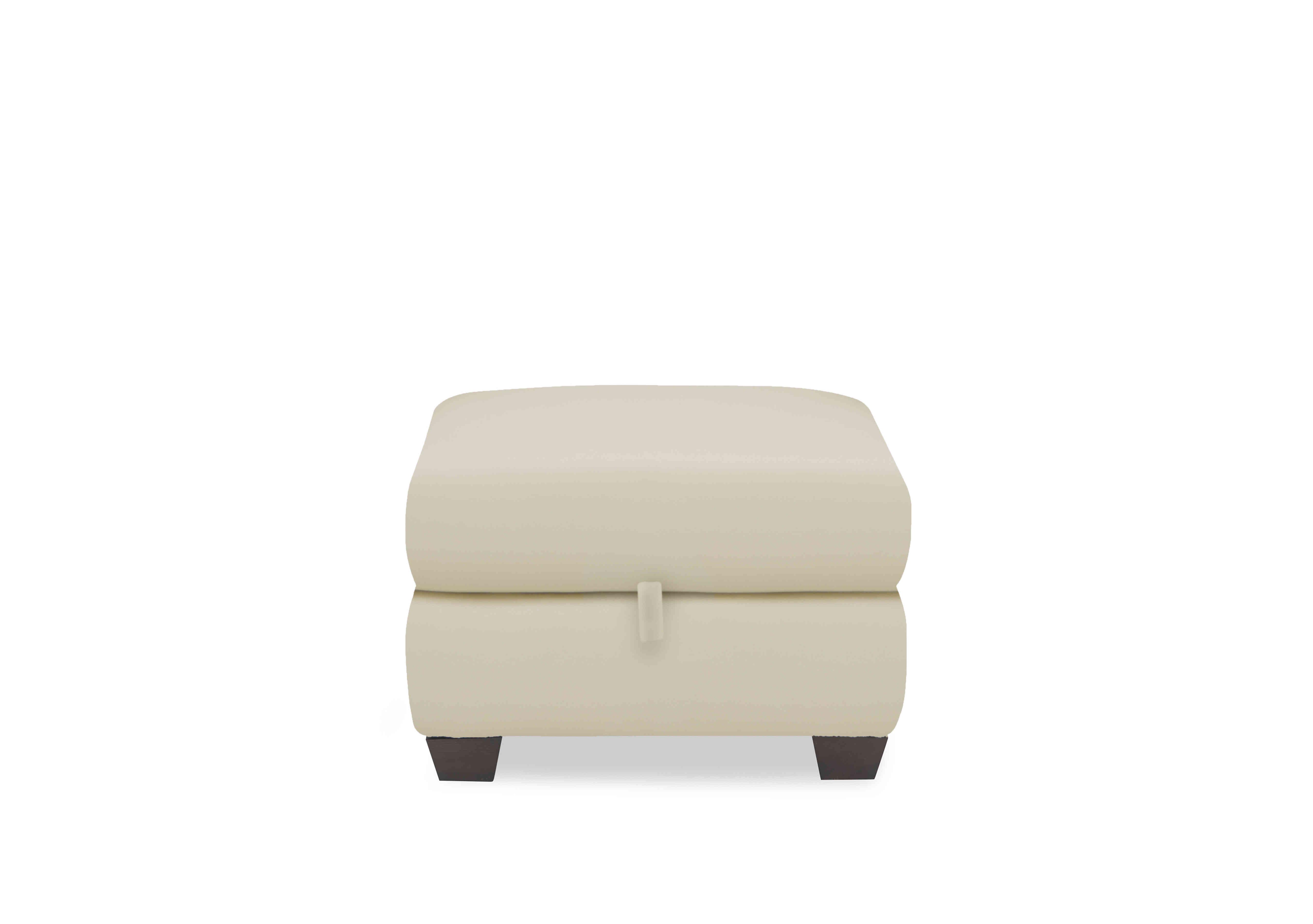 Hetty Leather Storage Footstool in Nc-862c Bisque on Furniture Village