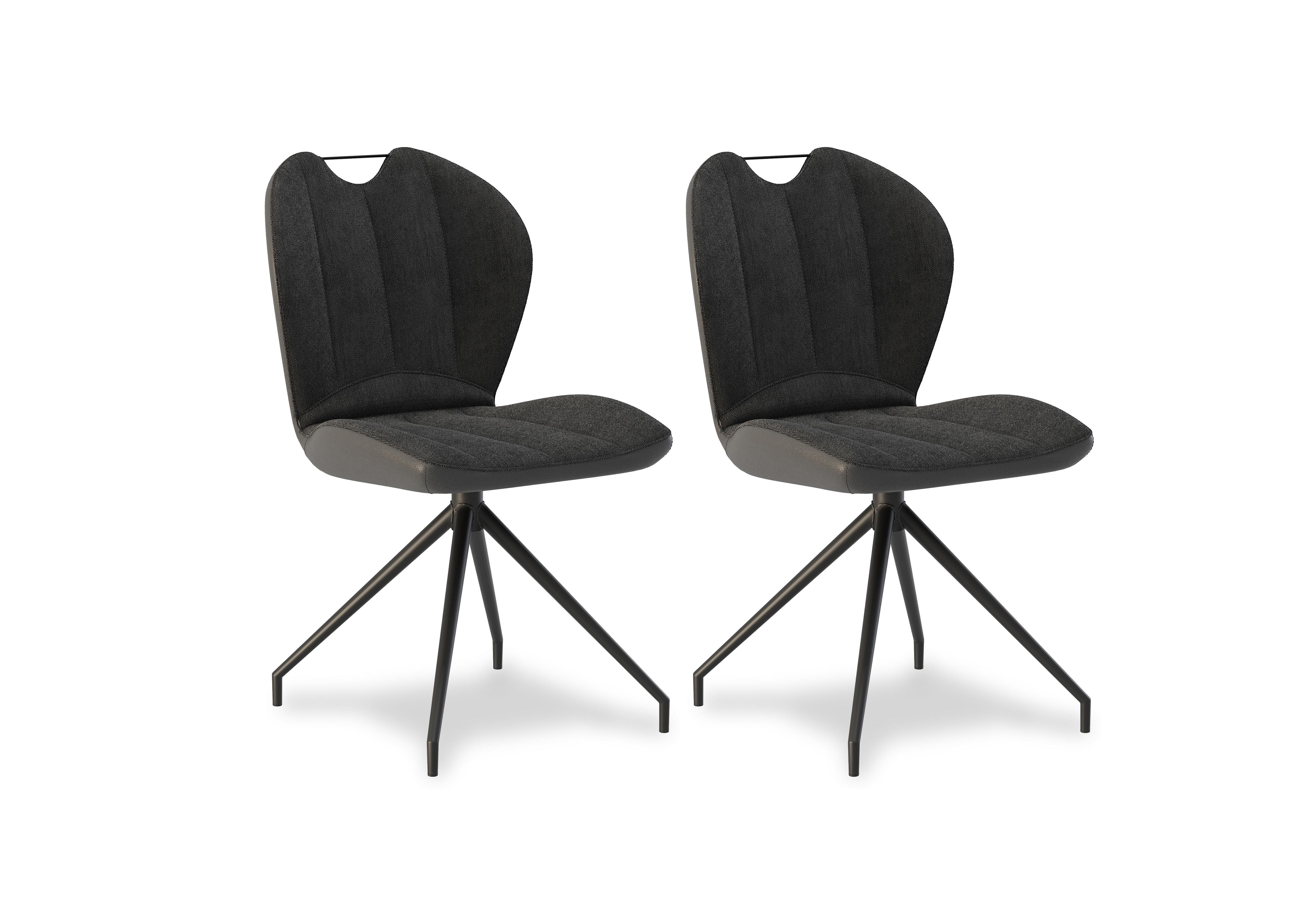 Raul Pair of Swivel Dining Chairs in Anthracite on Furniture Village