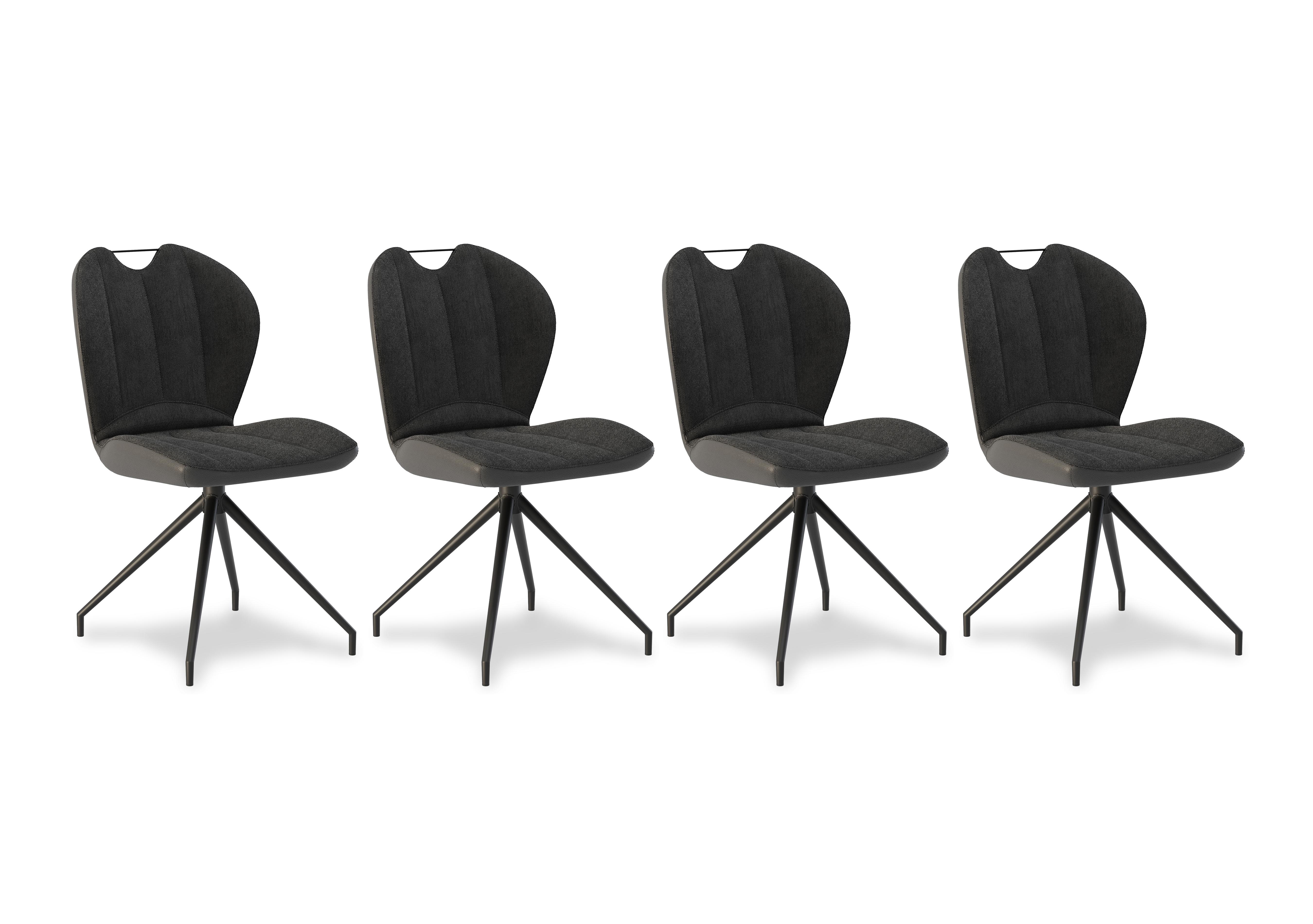 Raul Set of 4 Swivel Dining Chairs in Anthracite on Furniture Village